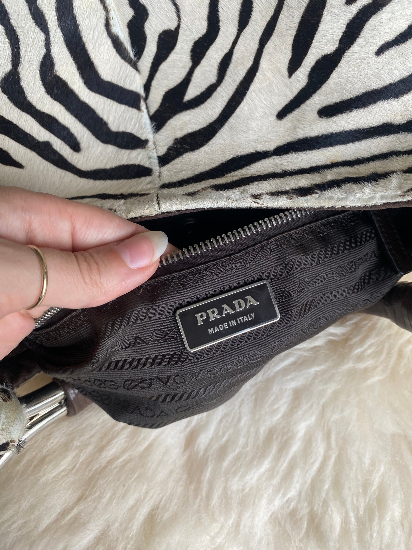 Prada Zebra Leather Bag