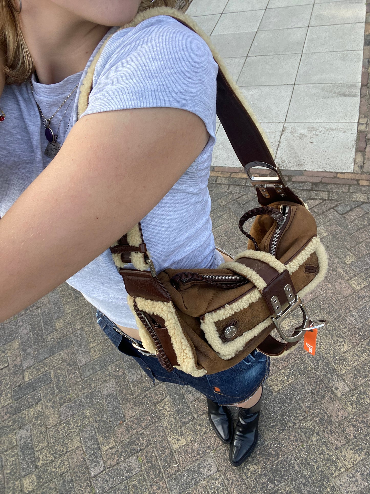 Dior Flight Shearling Bag