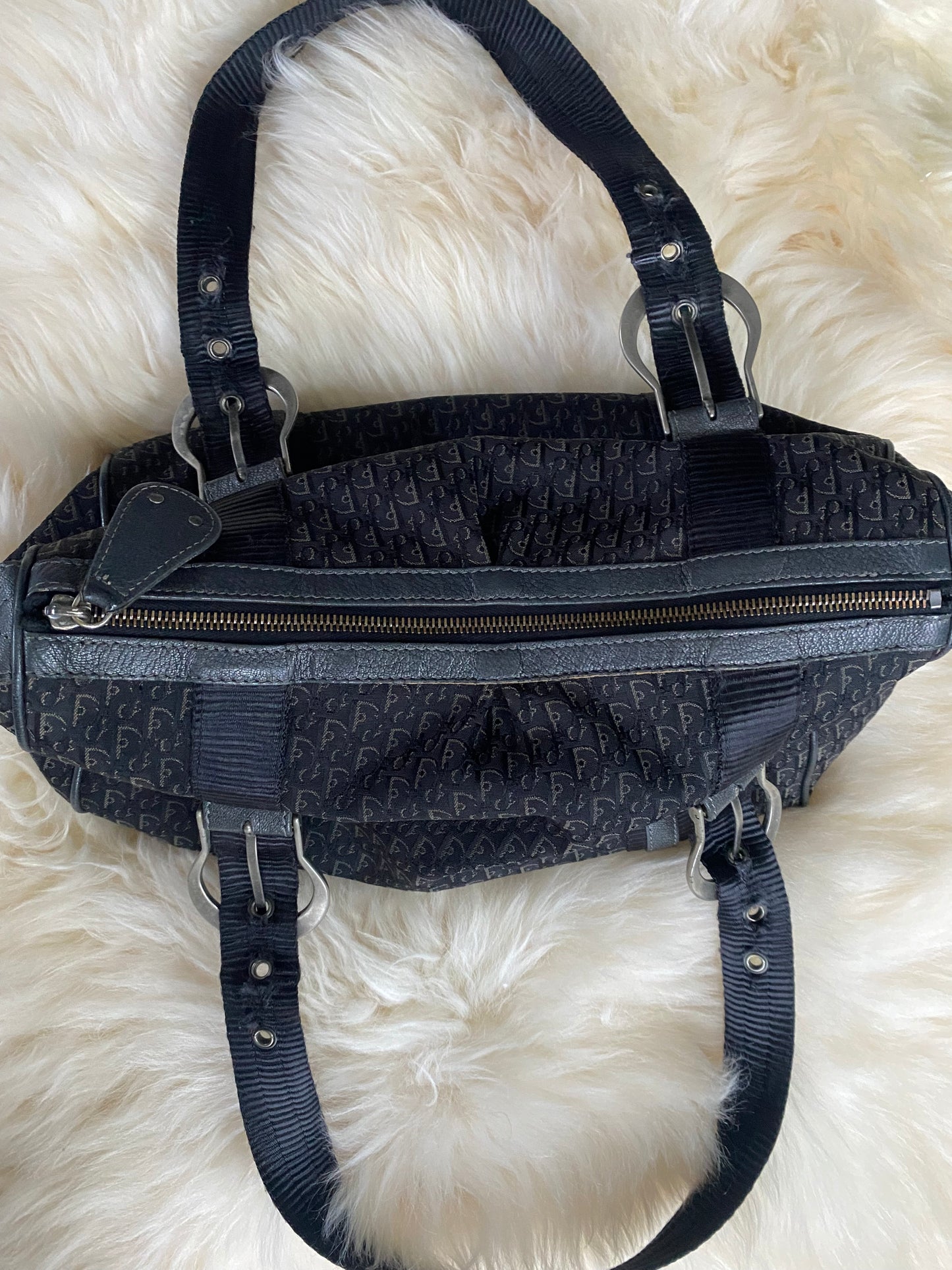 Dior Monogram Oblique Canvas Buckle Shoulderbag Black