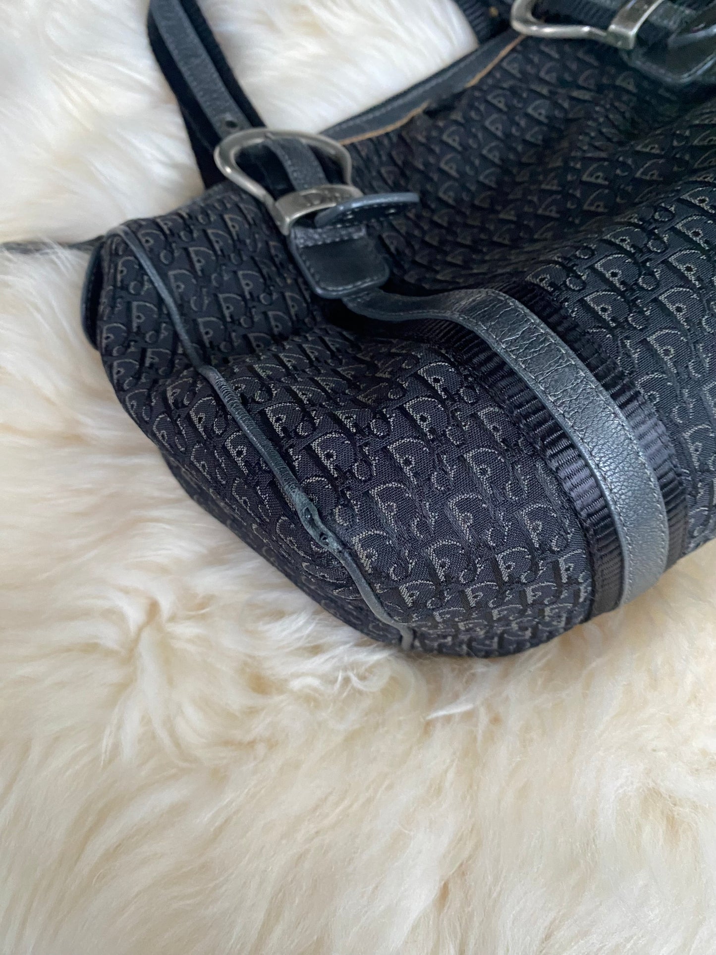 Dior Monogram Oblique Canvas Buckle Shoulderbag Black