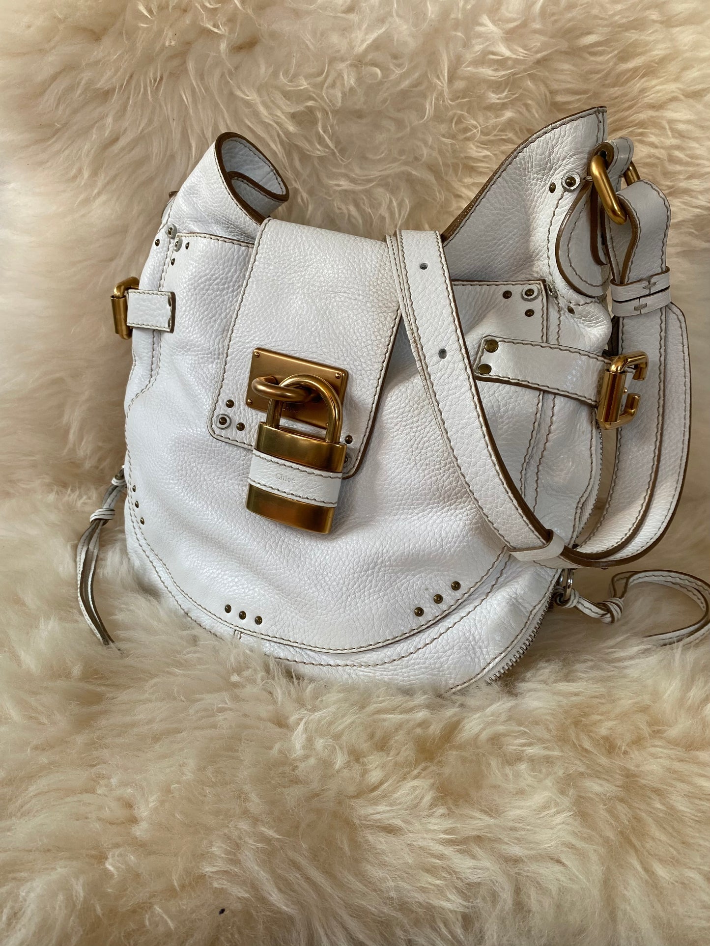 Chloe Paddington Shoulder (Crossbody) Bag White