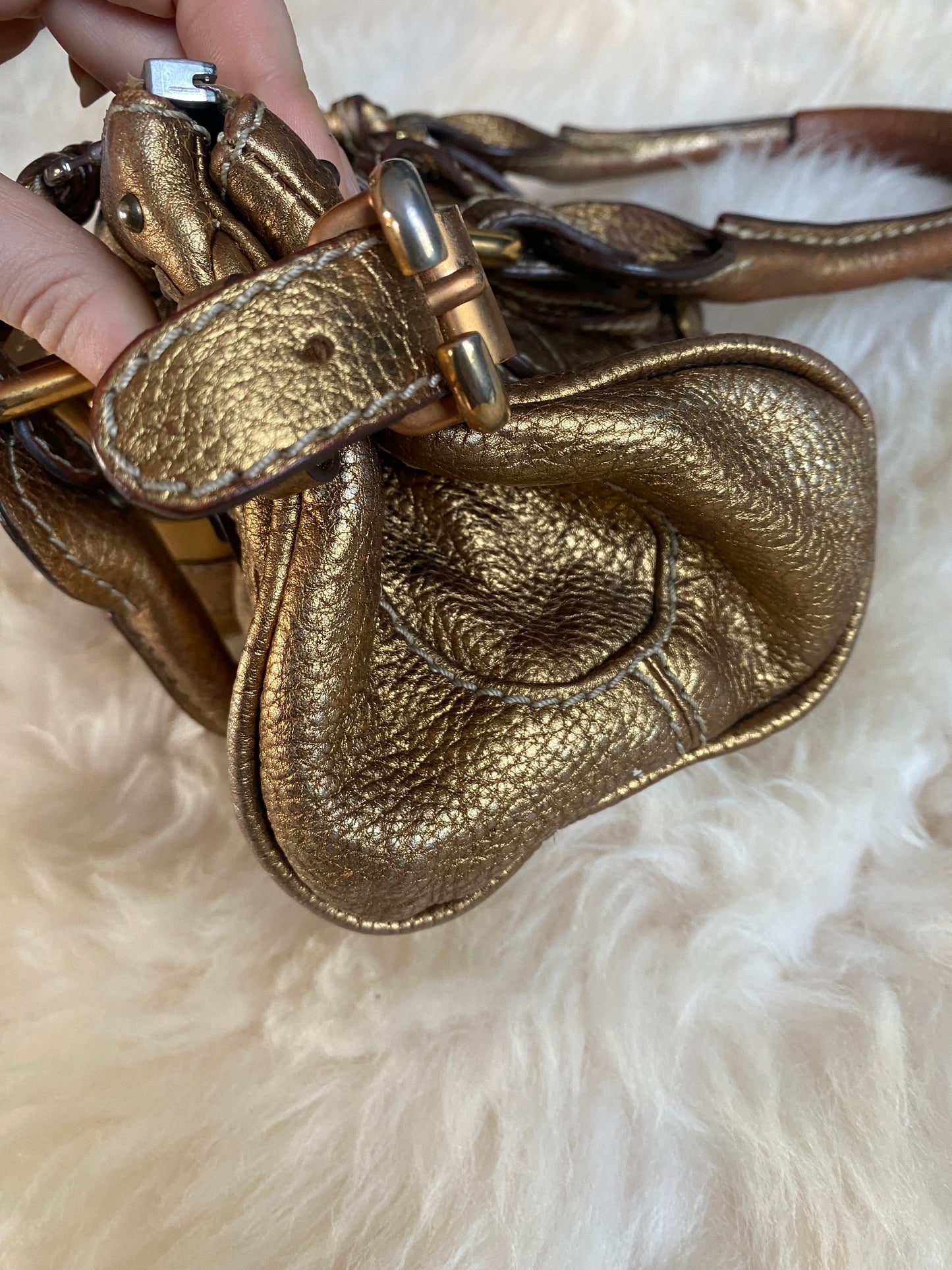 Chloe Paddington Mini Gold Metallic