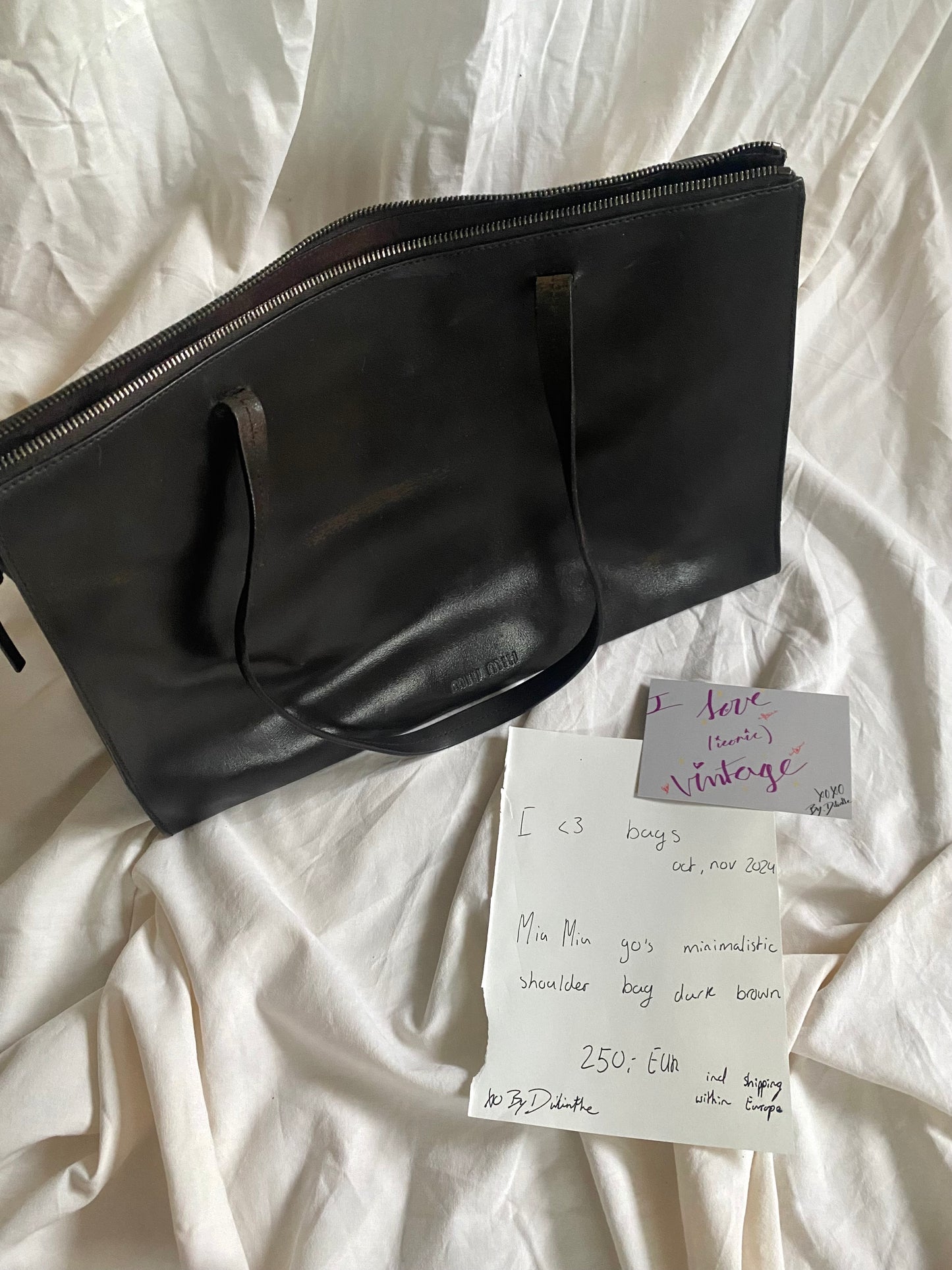 Miu Miu 90s Minimalistic Shoulder Bag Dark Brown