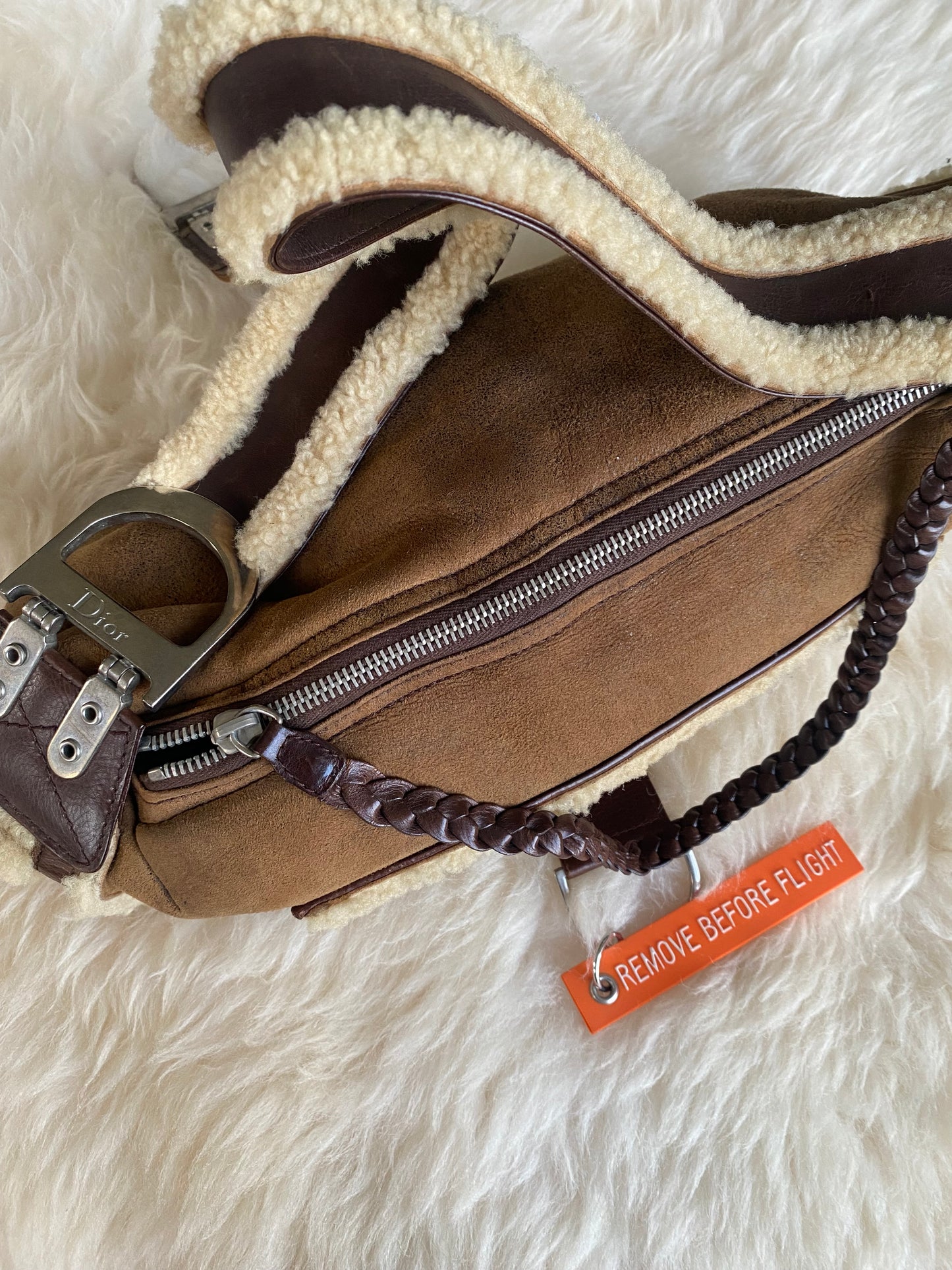 Dior Flight Shearling Bag