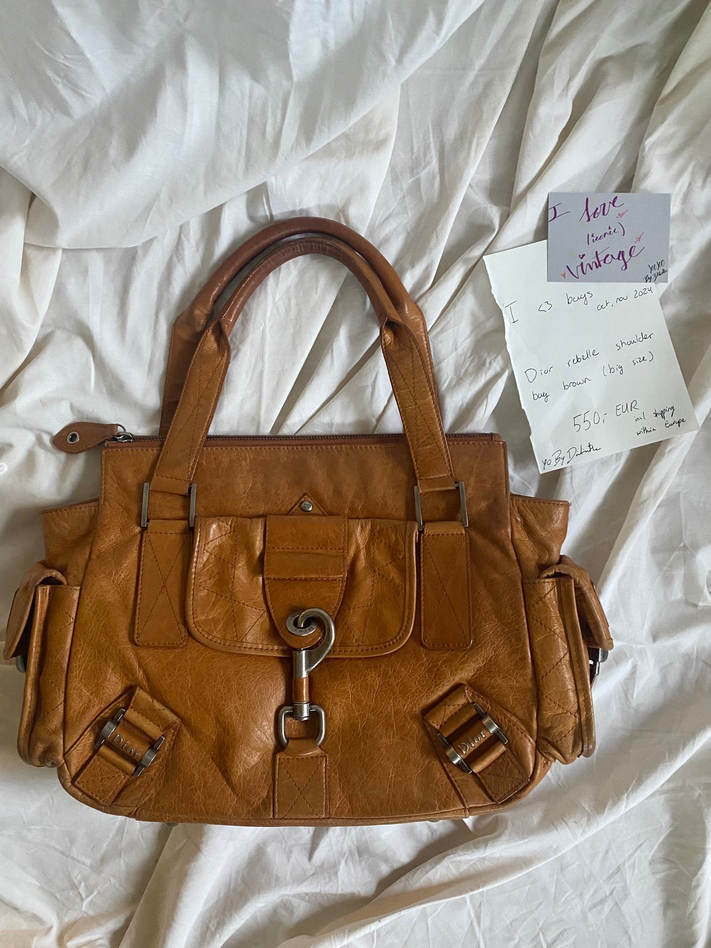 Dior Rebelle Shoulder Bag Brown (big size)