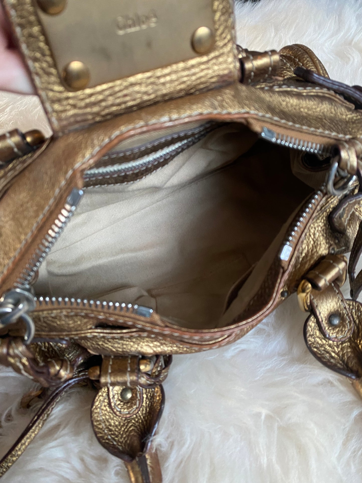 Chloe Paddington Mini Gold Metallic