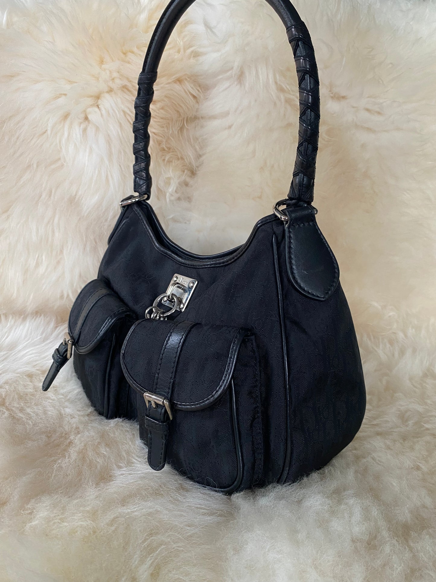 Dior Diorissimo Lovely Charm Shoulder Bag Black