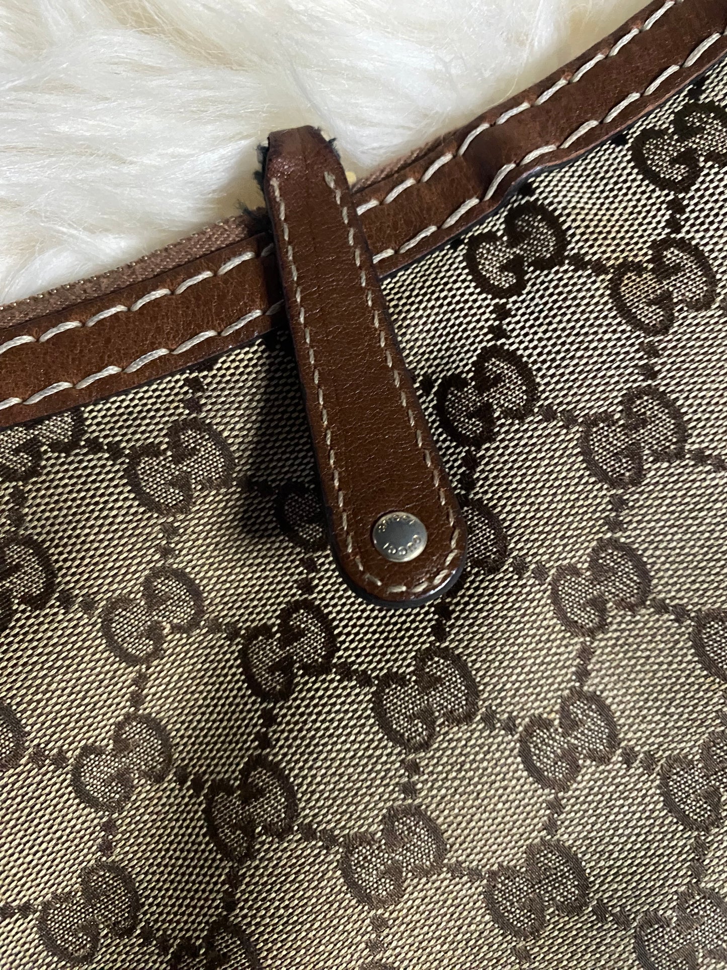 Gucci GG Canvas Shoulder Bag Brown