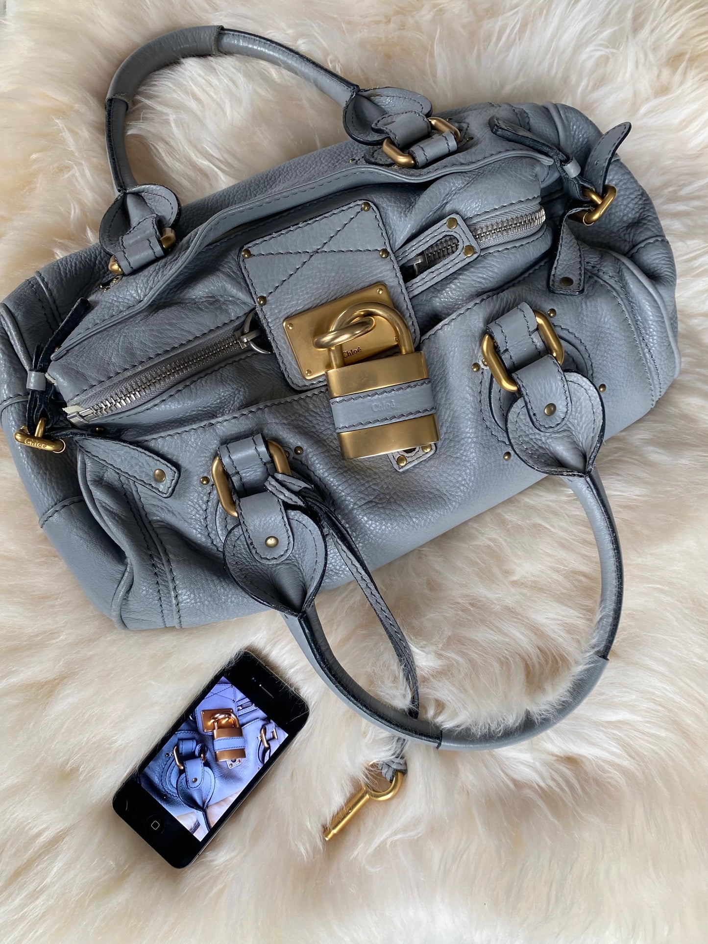 Chloé Paddington Shoulder Bag Blue (medium size)
