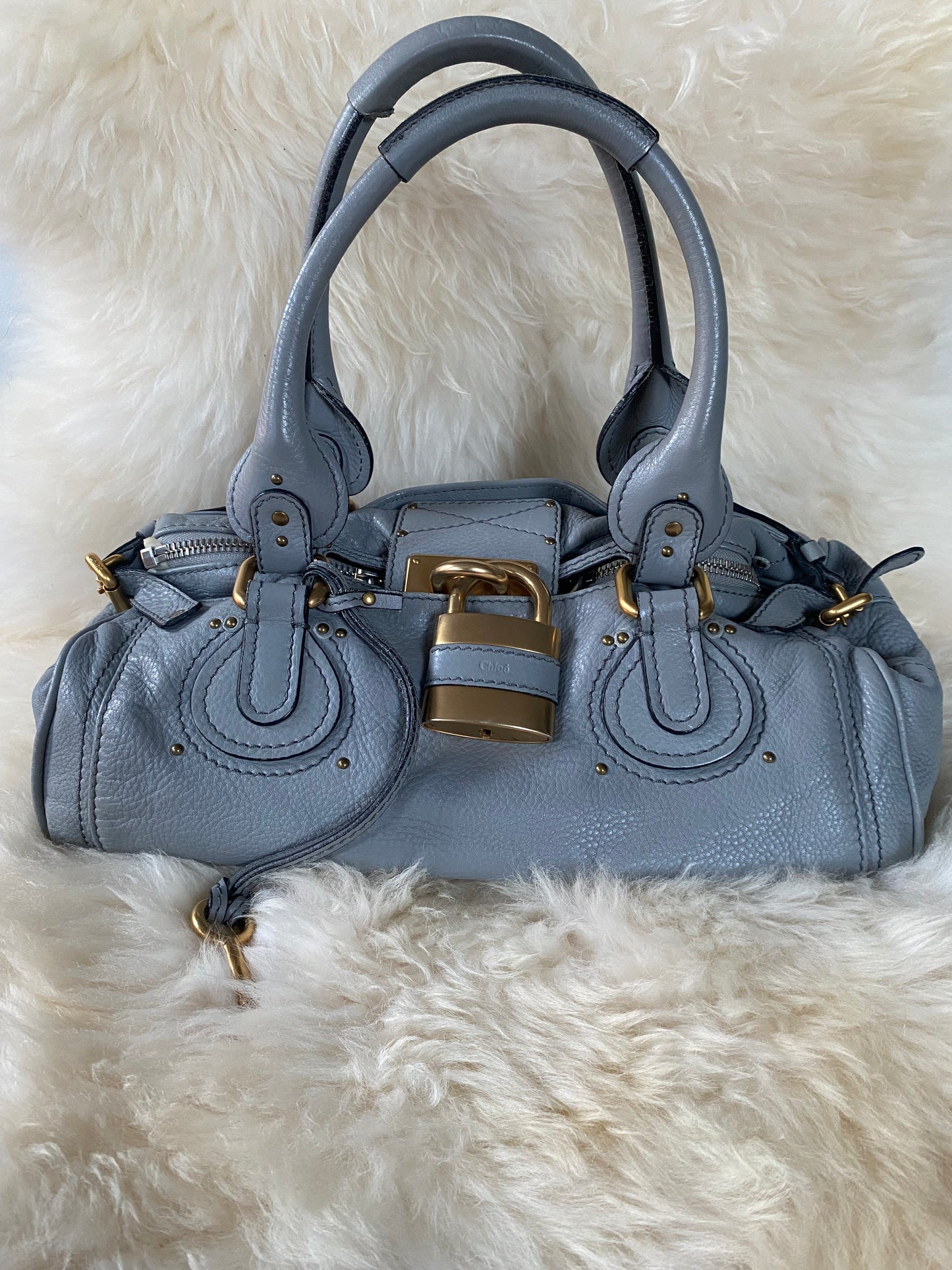 Chloé Paddington Shoulder Bag Blue (medium size)