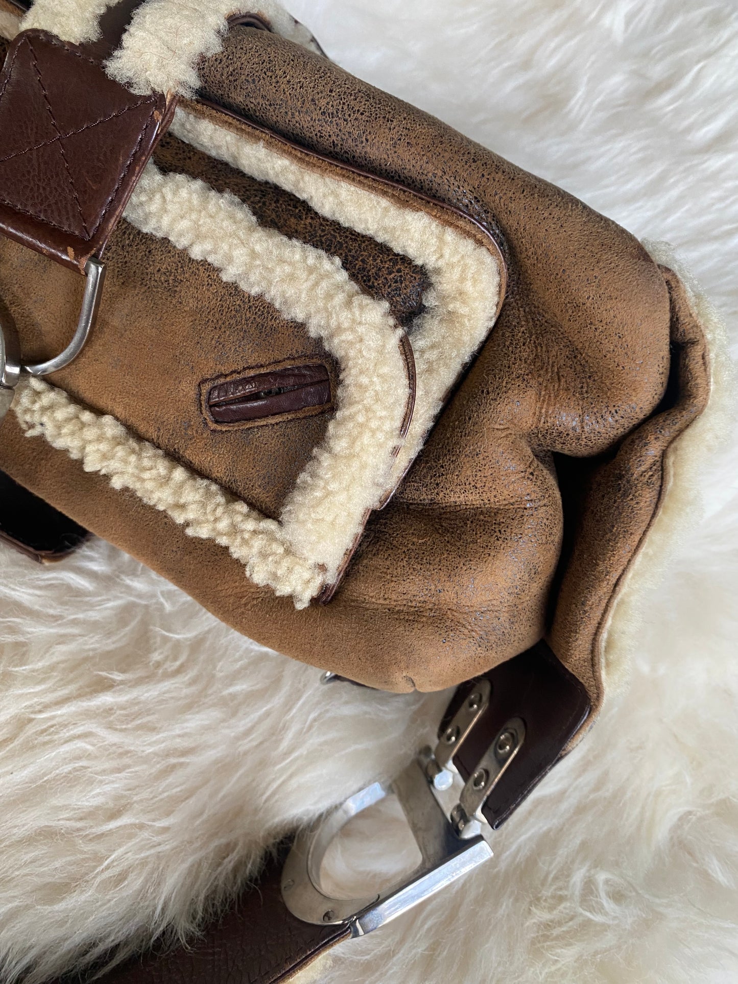 Dior Flight Shearling Bag