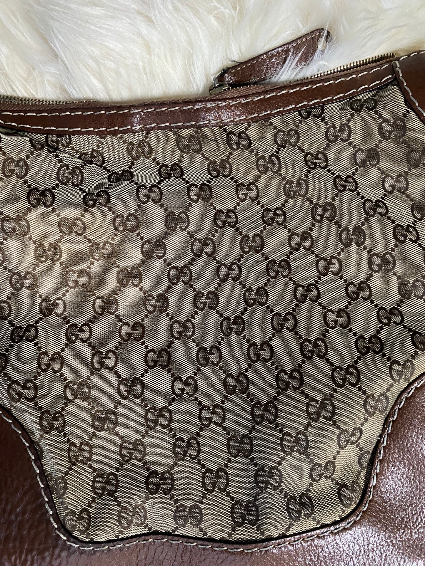 Gucci GG Canvas Shoulder Bag Brown