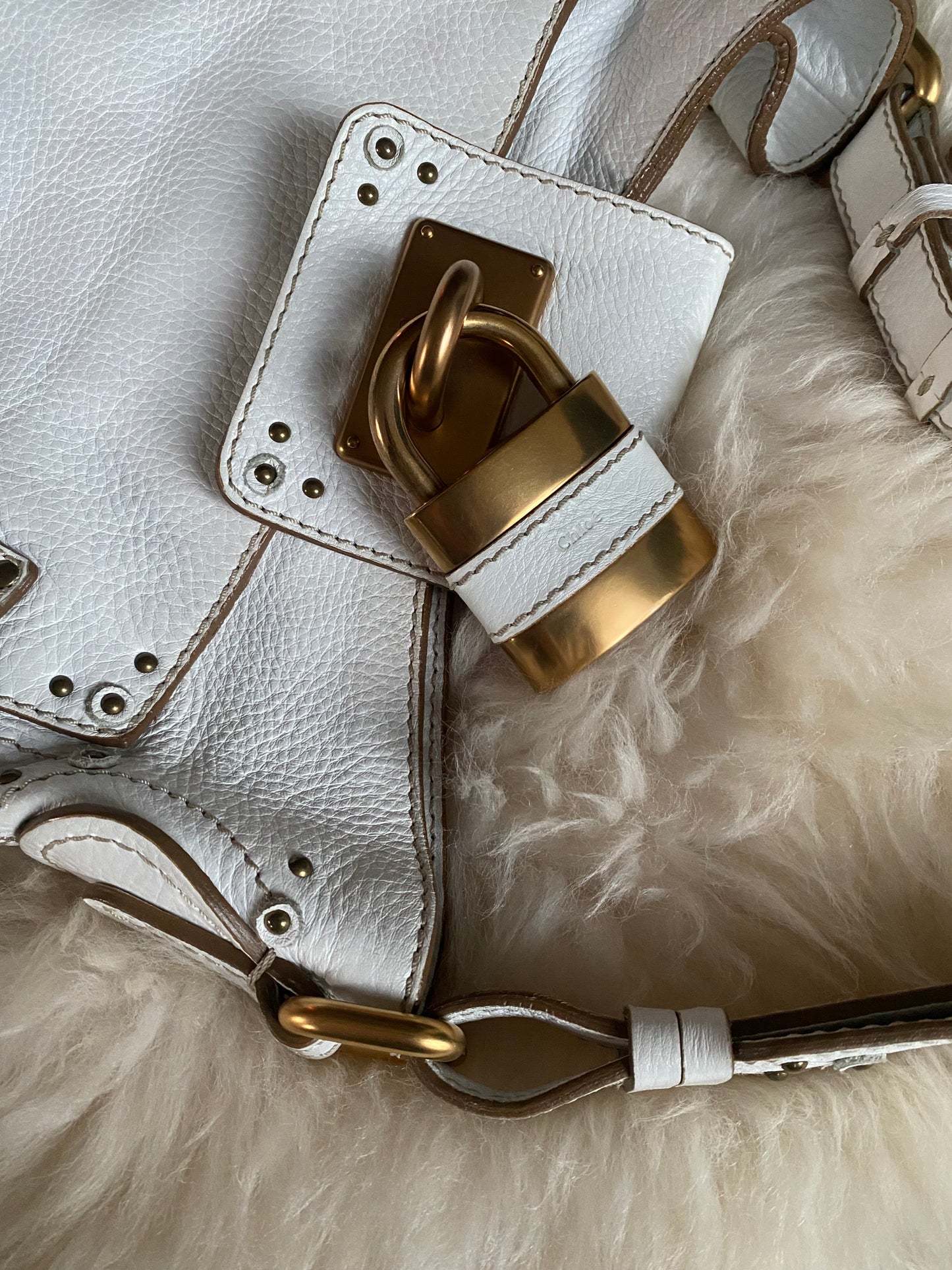 Chloe Paddington Shoulder (Crossbody) Bag White