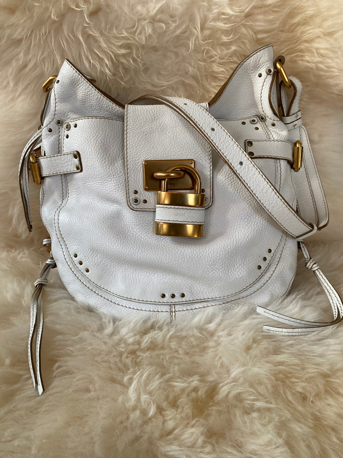 Chloe Paddington Shoulder (Crossbody) Bag White