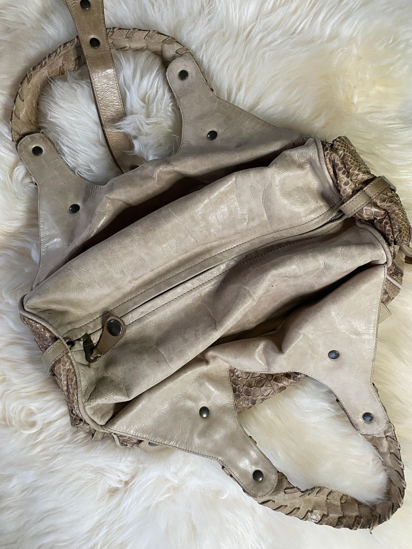 Chloé Silverado Shoulder Bag Brown Python