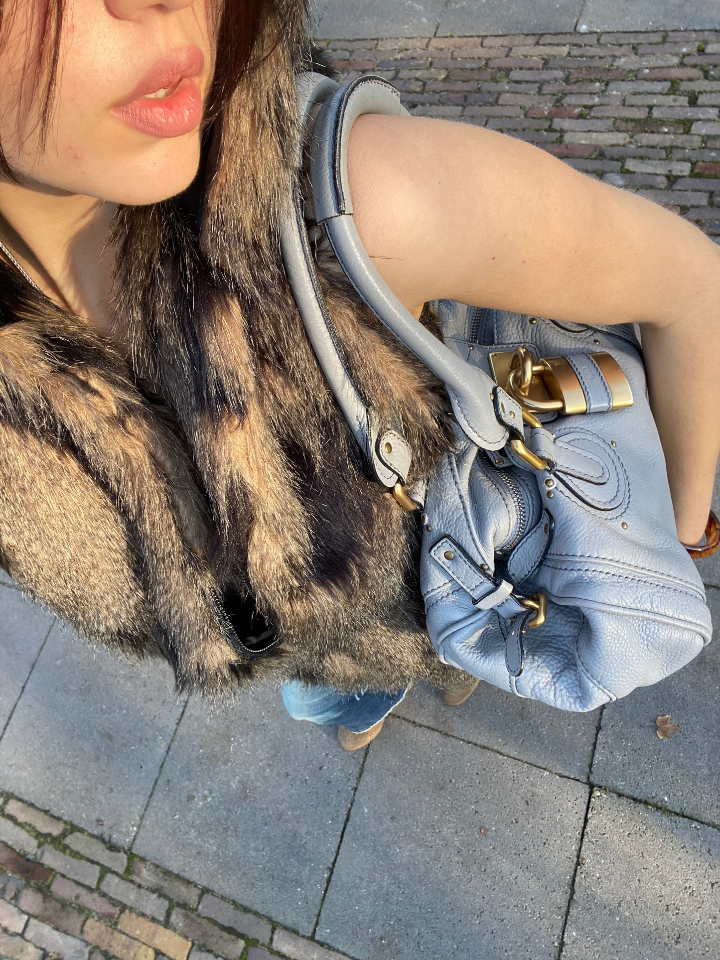 Chloé Paddington Shoulder Bag Blue (medium size)
