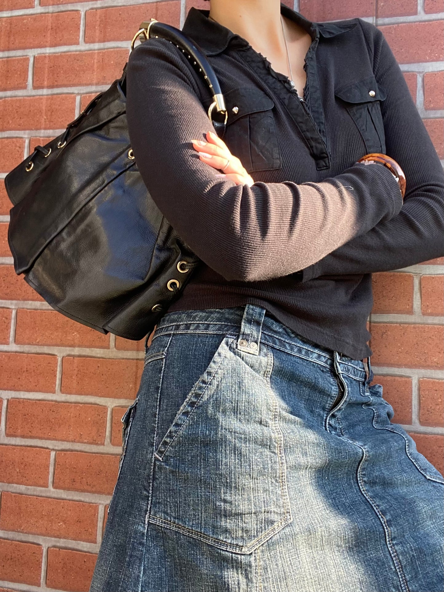 Yves Saint Laurent Rive Gauche Mombasa Bag Black