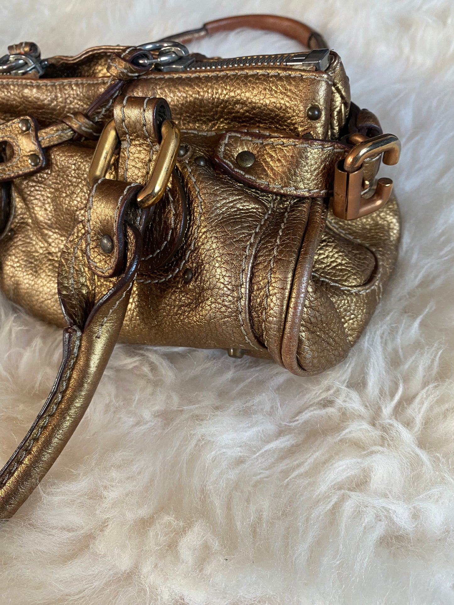 Chloe Paddington Mini Gold Metallic
