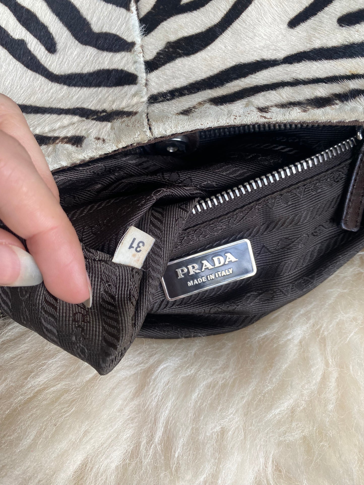 Prada Zebra Leather Bag