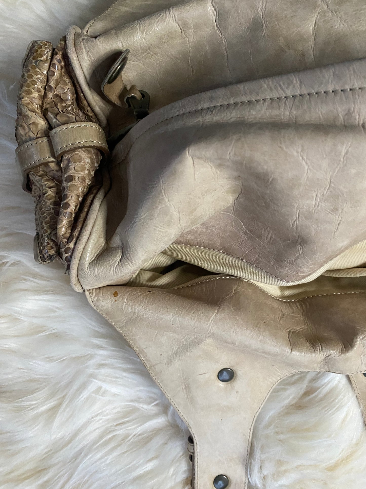 Chloé Silverado Shoulder Bag Brown Python