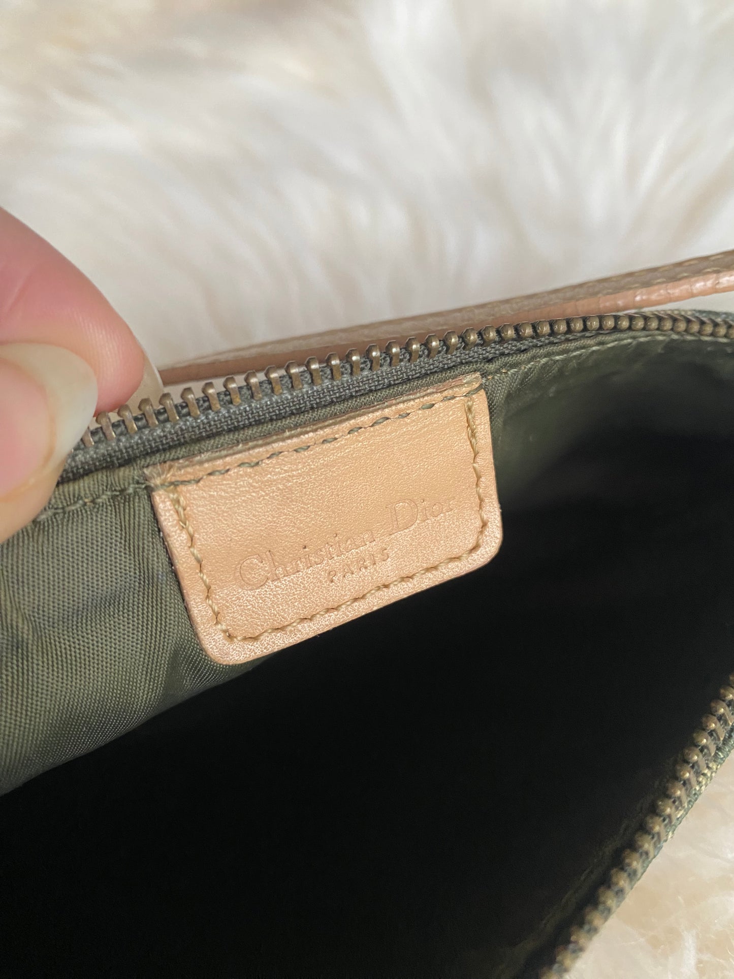 Dior Monogram Trotter Mini Saddle Bag/ Pochette Green
