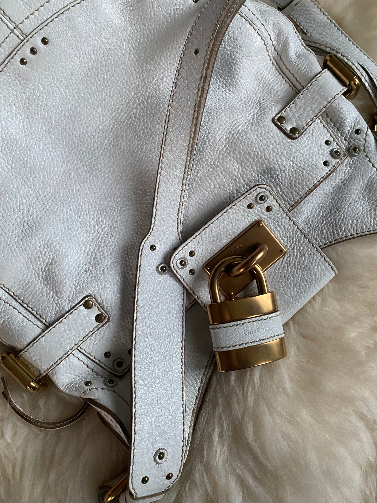 Chloe Paddington Shoulder (Crossbody) Bag White