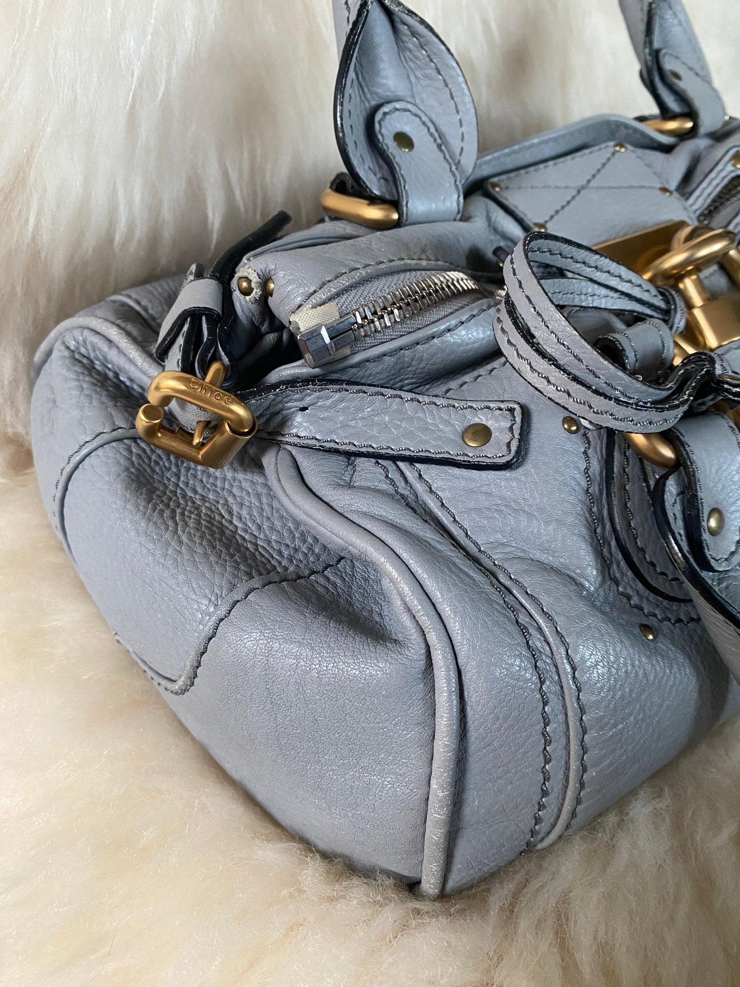 Chloé Paddington Shoulder Bag Blue (medium size)