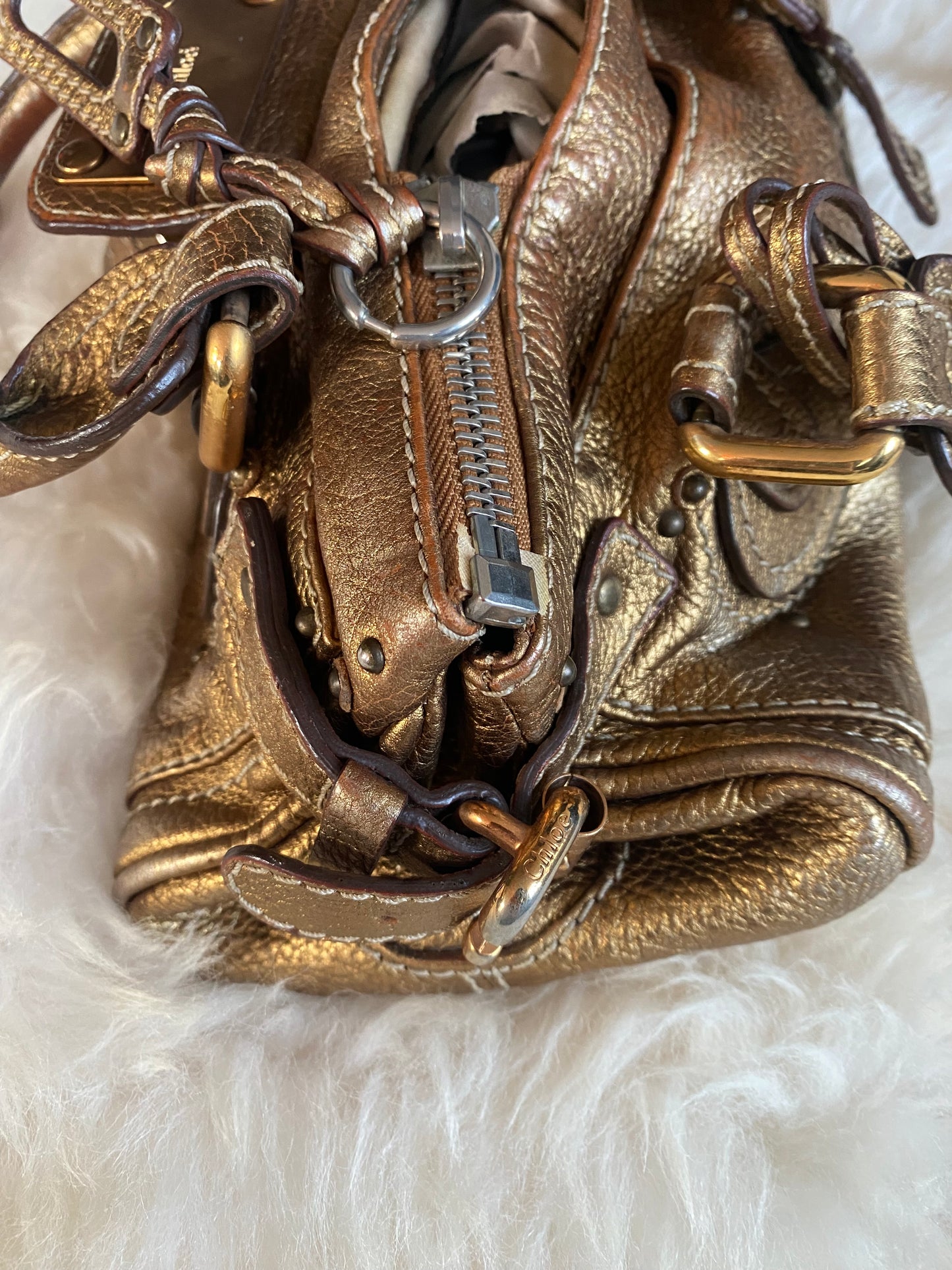 Chloe Paddington Mini Gold Metallic