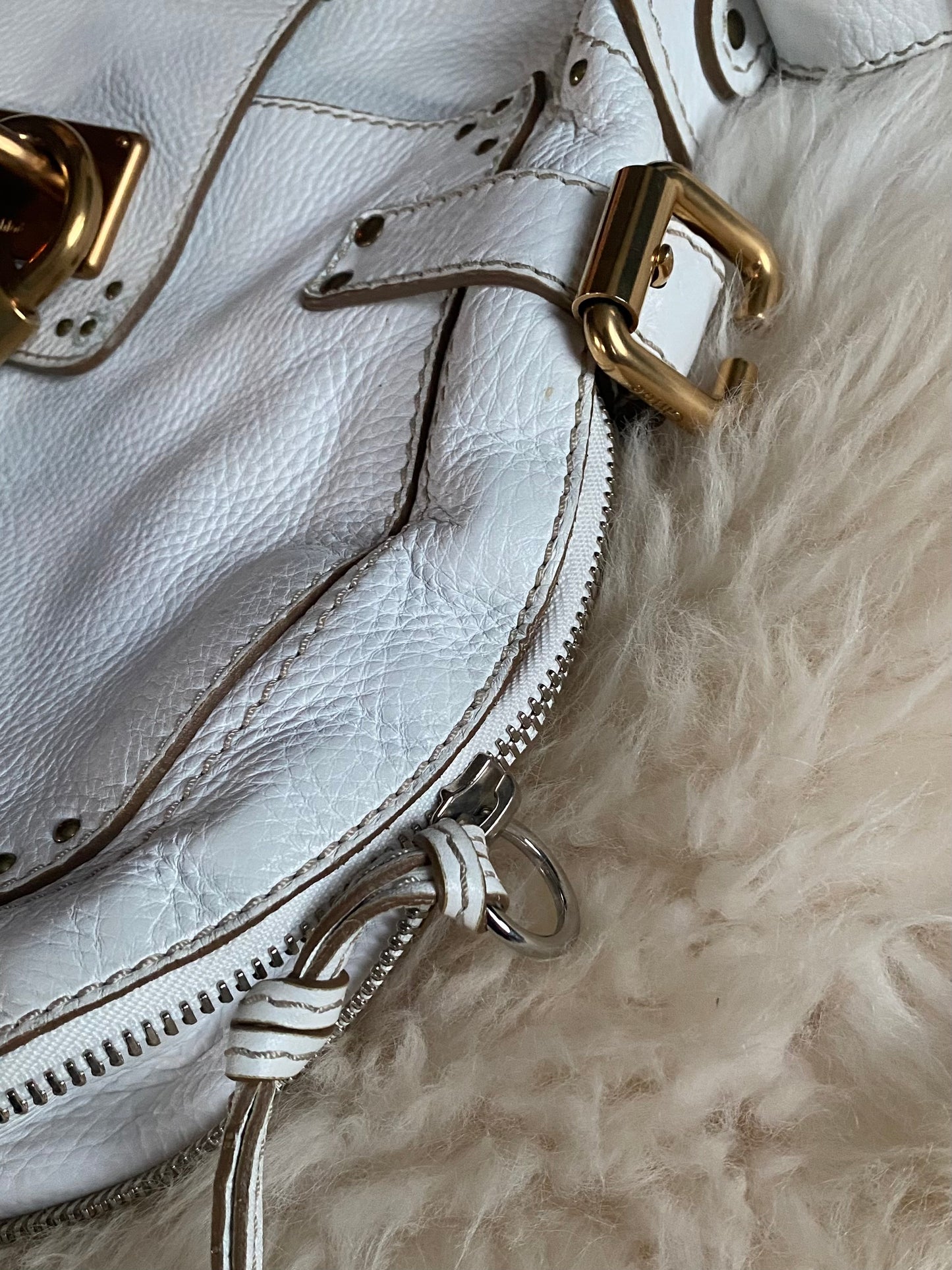 Chloe Paddington Shoulder (Crossbody) Bag White