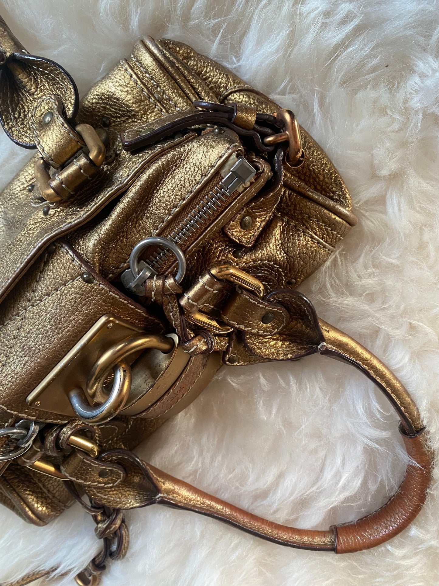 Chloe Paddington Mini Gold Metallic