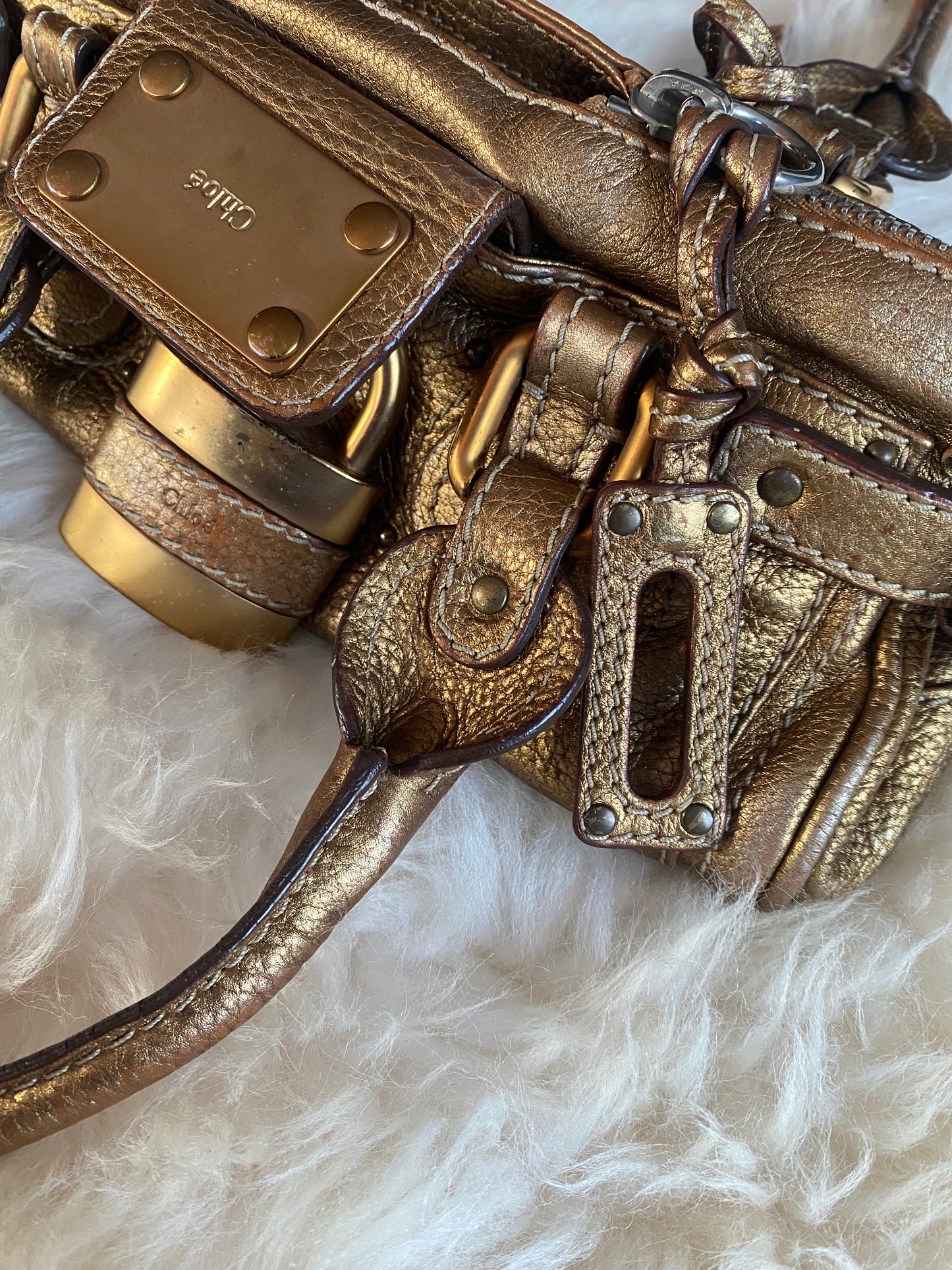 Chloe Paddington Mini Gold Metallic