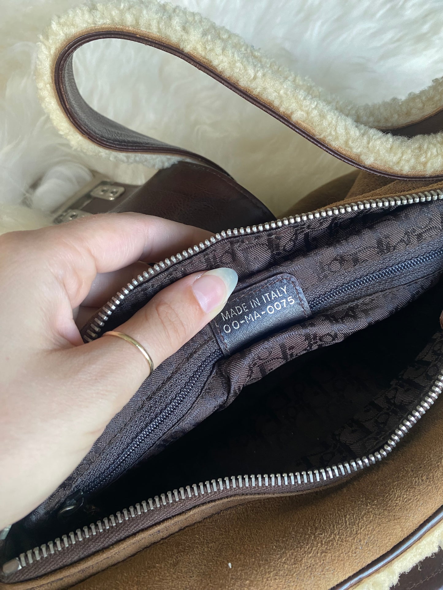 Dior Flight Shearling Bag
