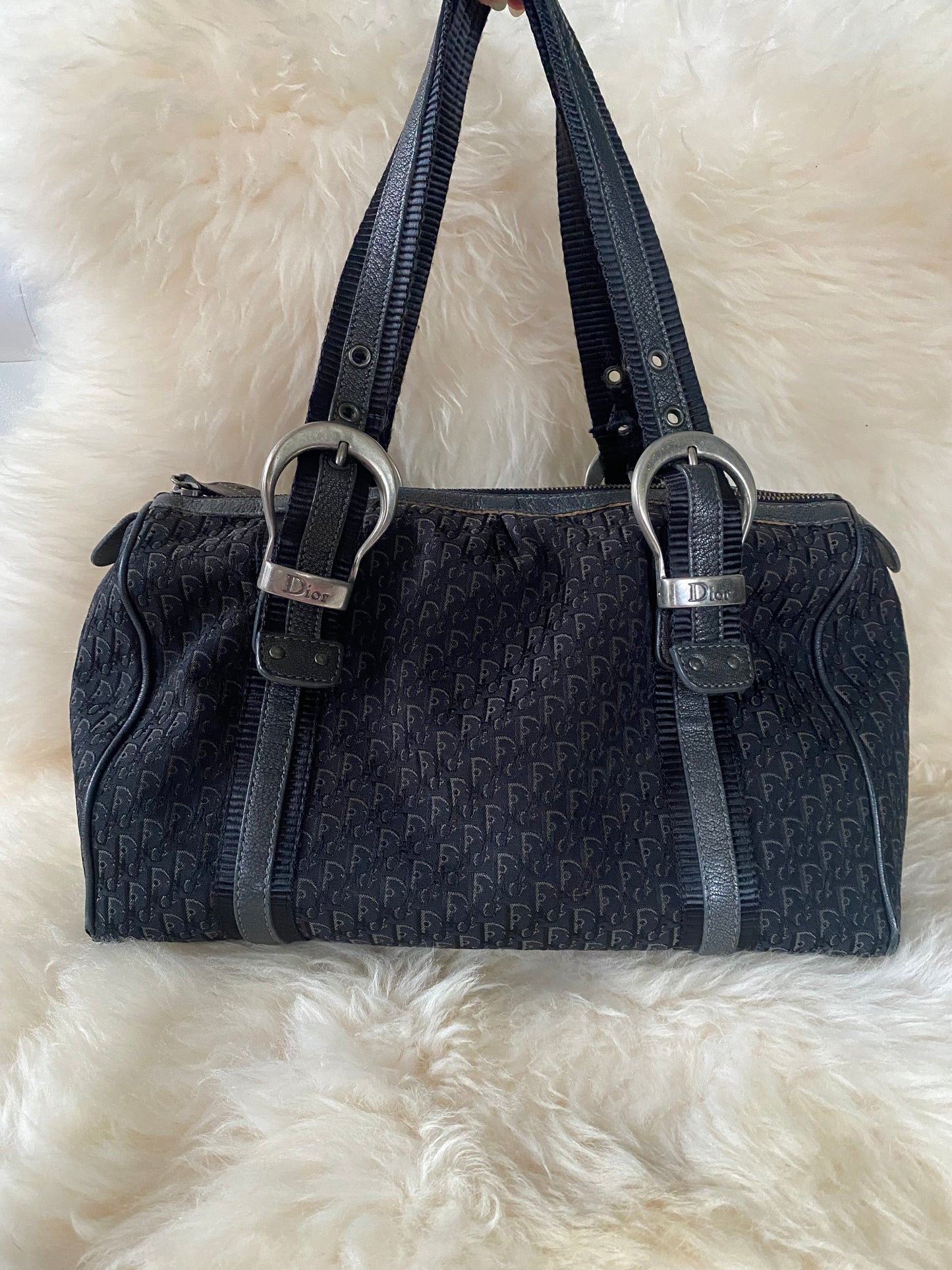 Dior Monogram Oblique Canvas Buckle Shoulderbag Black