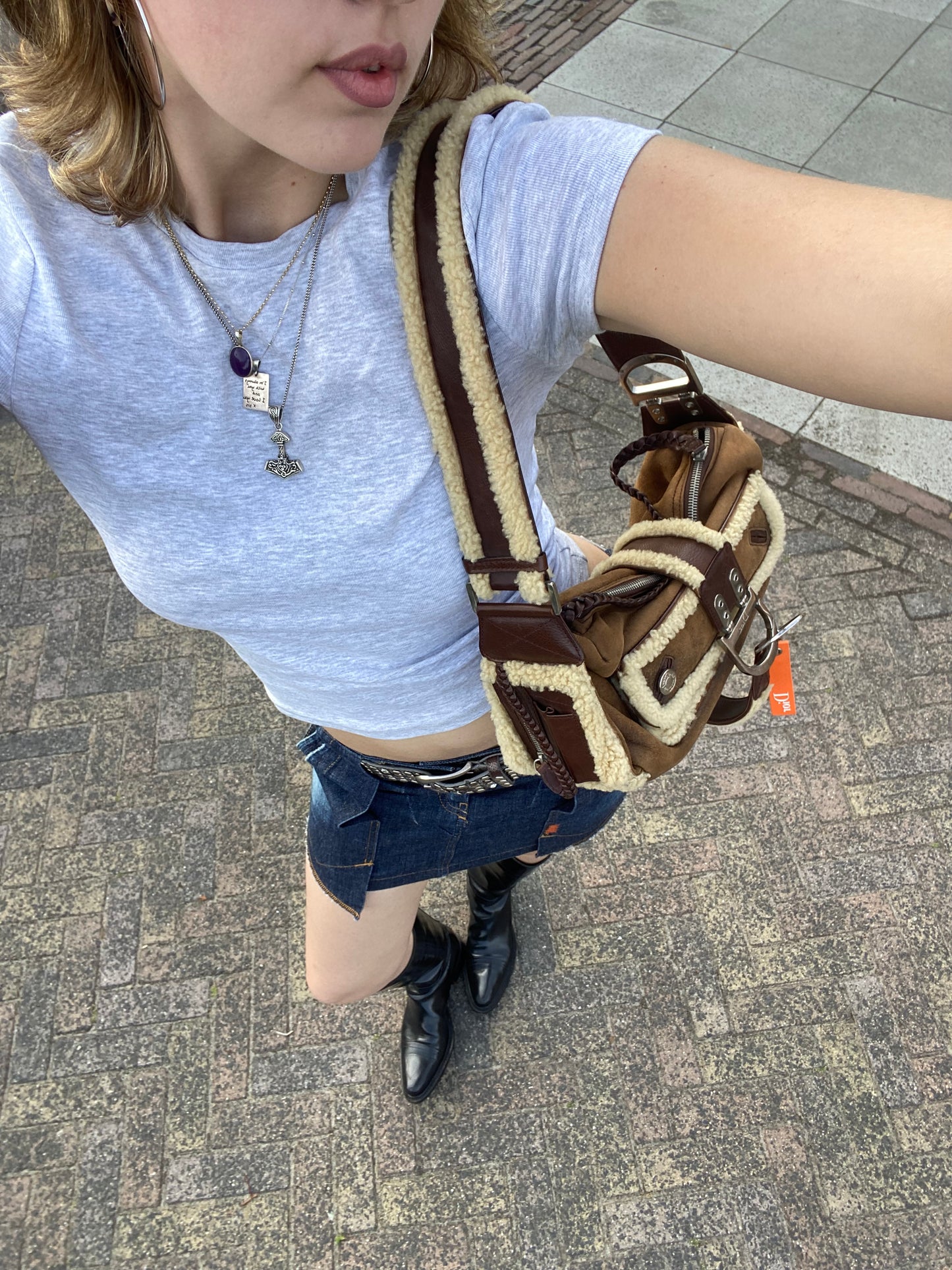 Dior Flight Shearling Bag