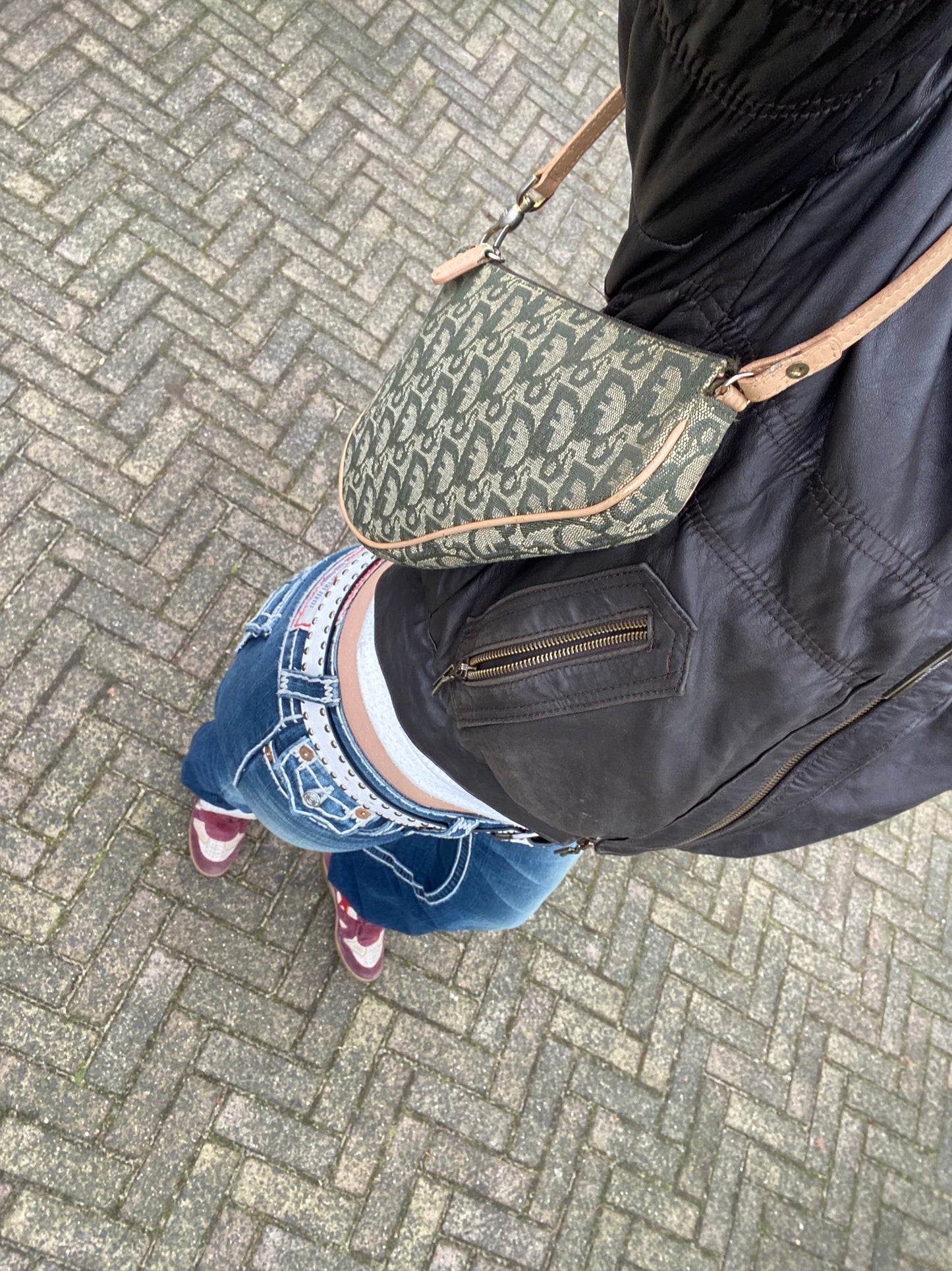 Dior Monogram Trotter Mini Saddle Bag/ Pochette Green