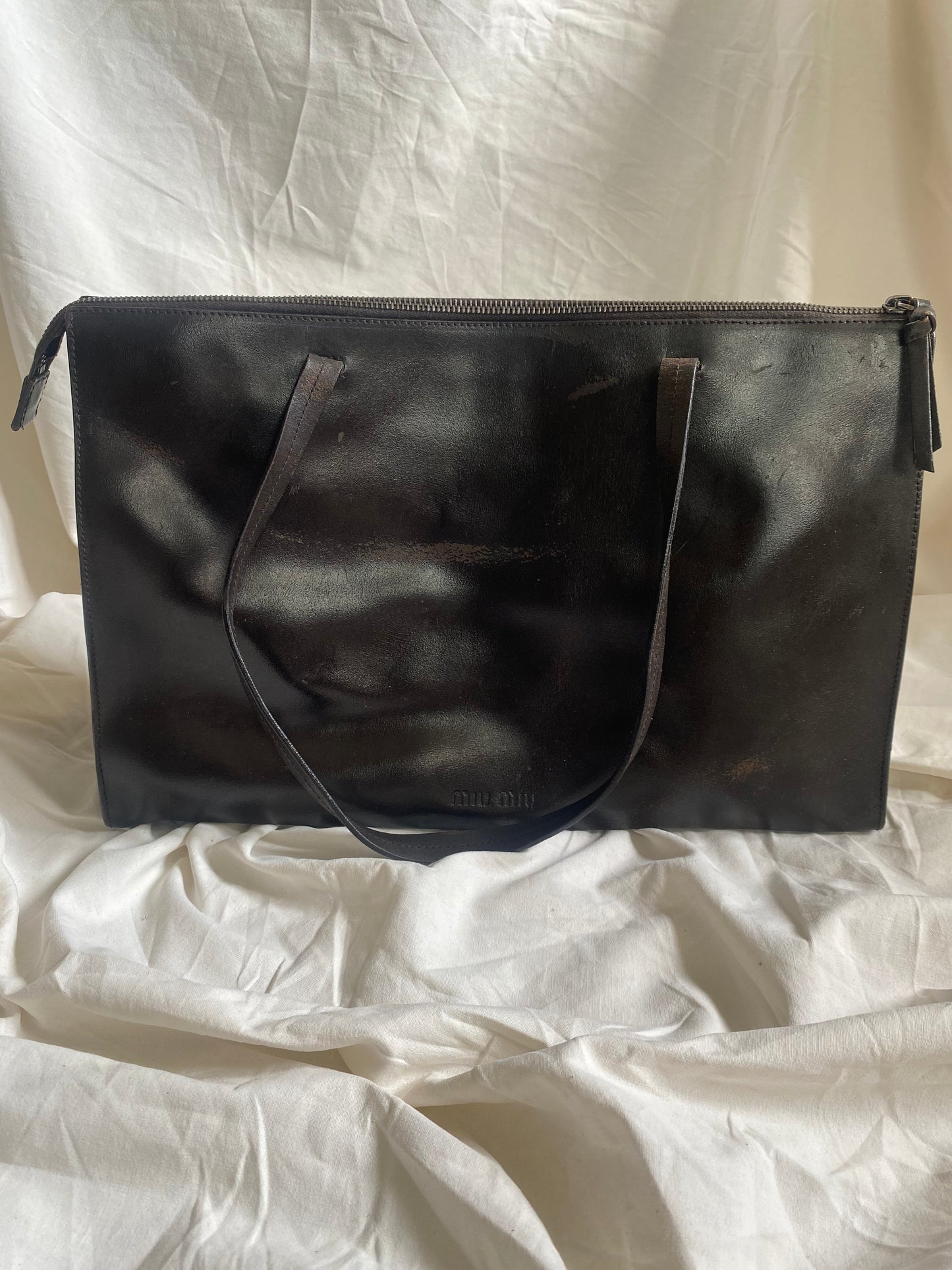 Miu Miu 90s Minimalistic Shoulder Bag Dark Brown