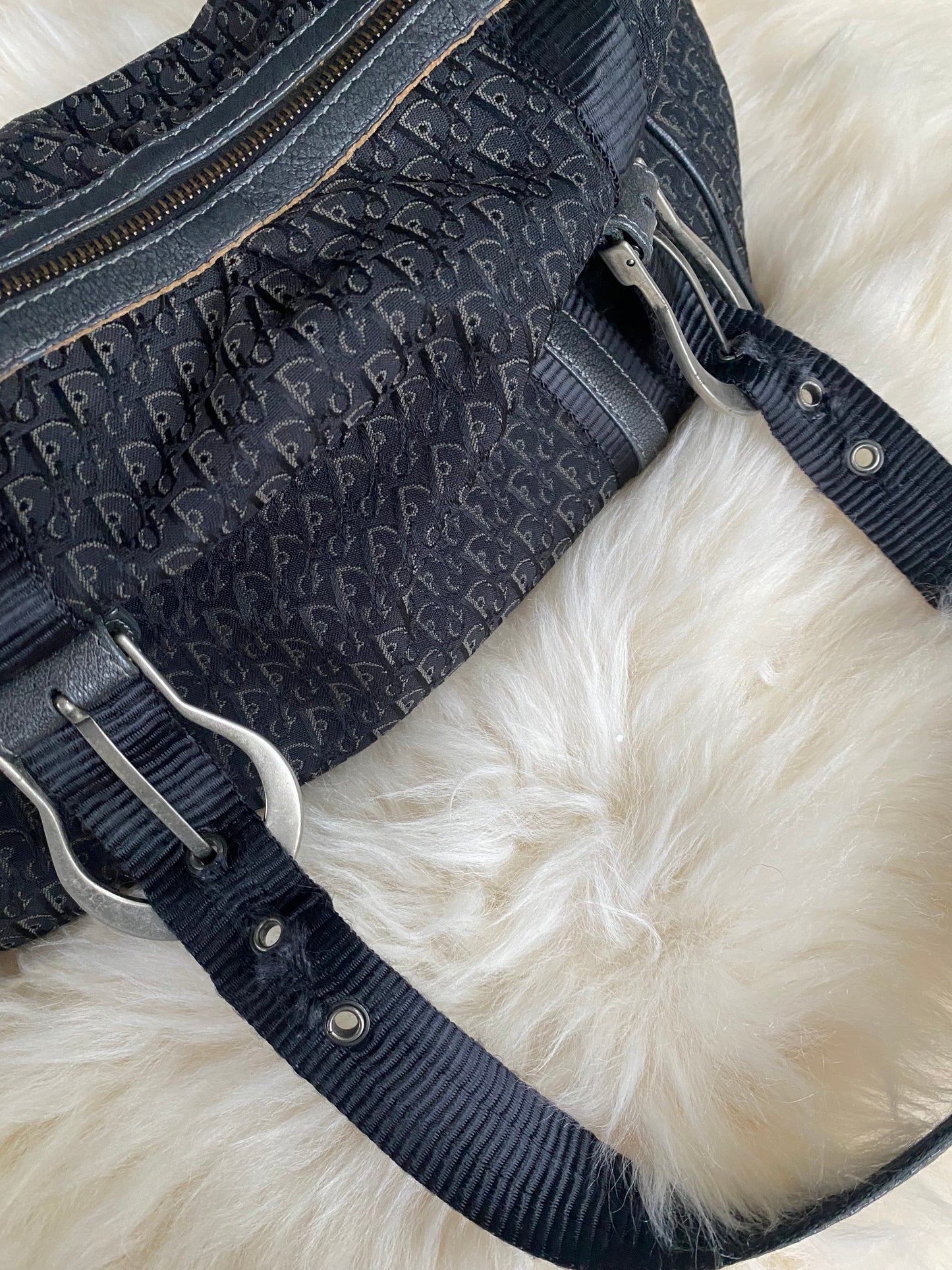 Dior Monogram Oblique Canvas Buckle Shoulderbag Black