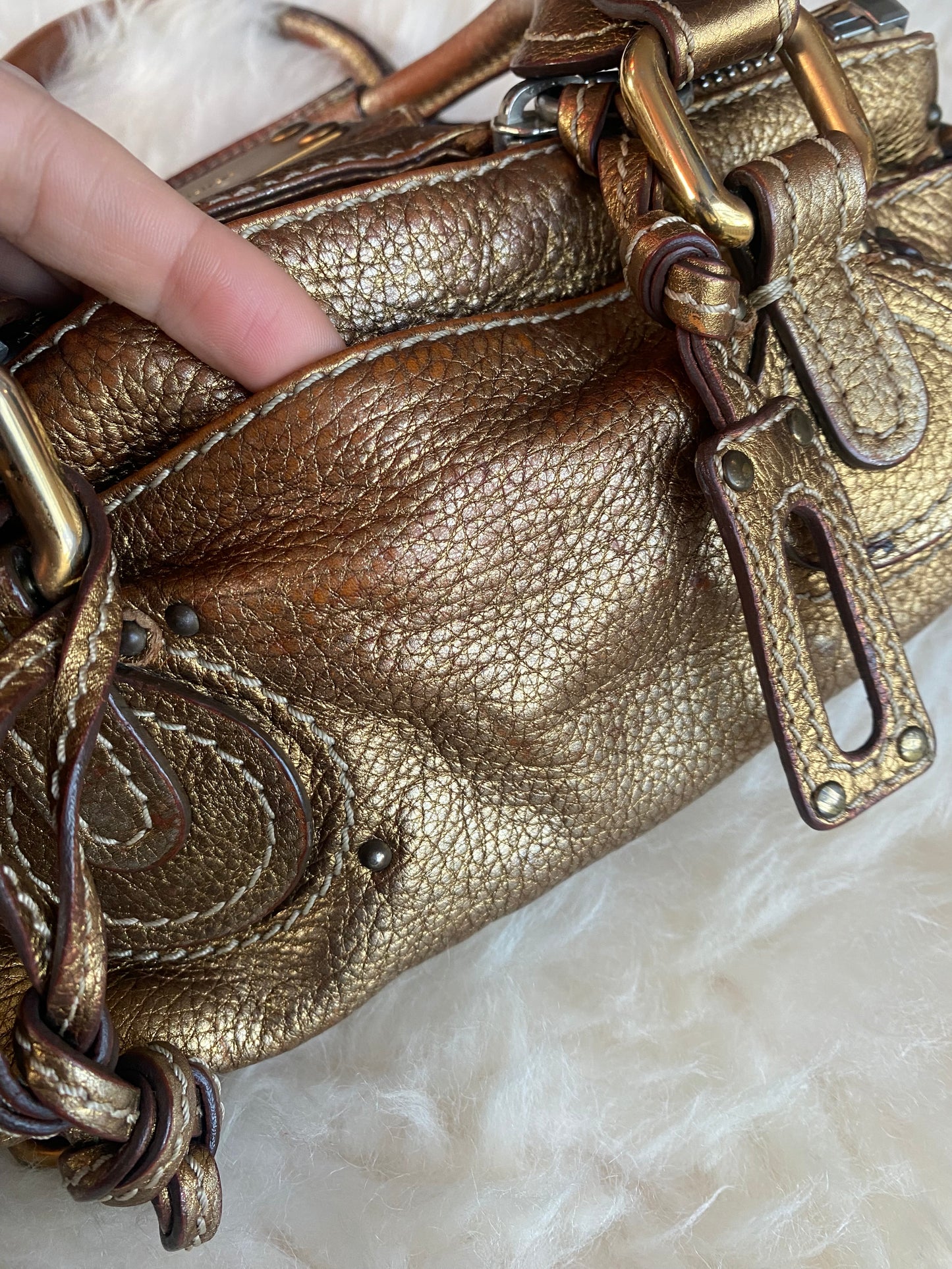Chloe Paddington Mini Gold Metallic