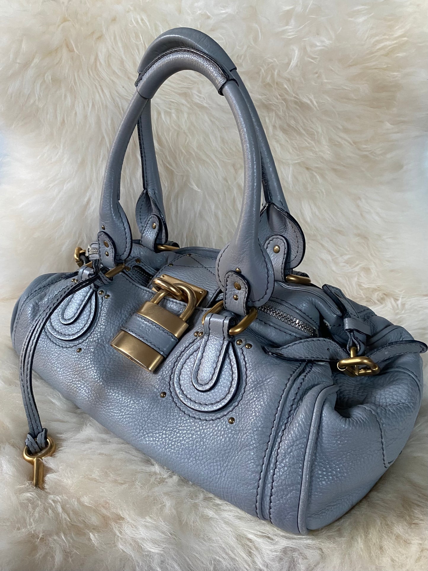 Chloé Paddington Shoulder Bag Blue (medium size)