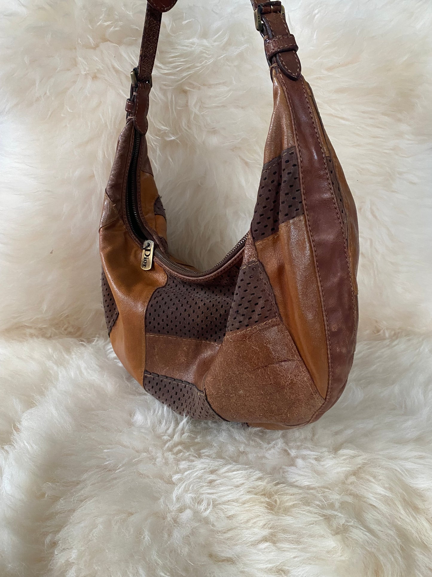 Dior Patchwork Shoulderbag Brown