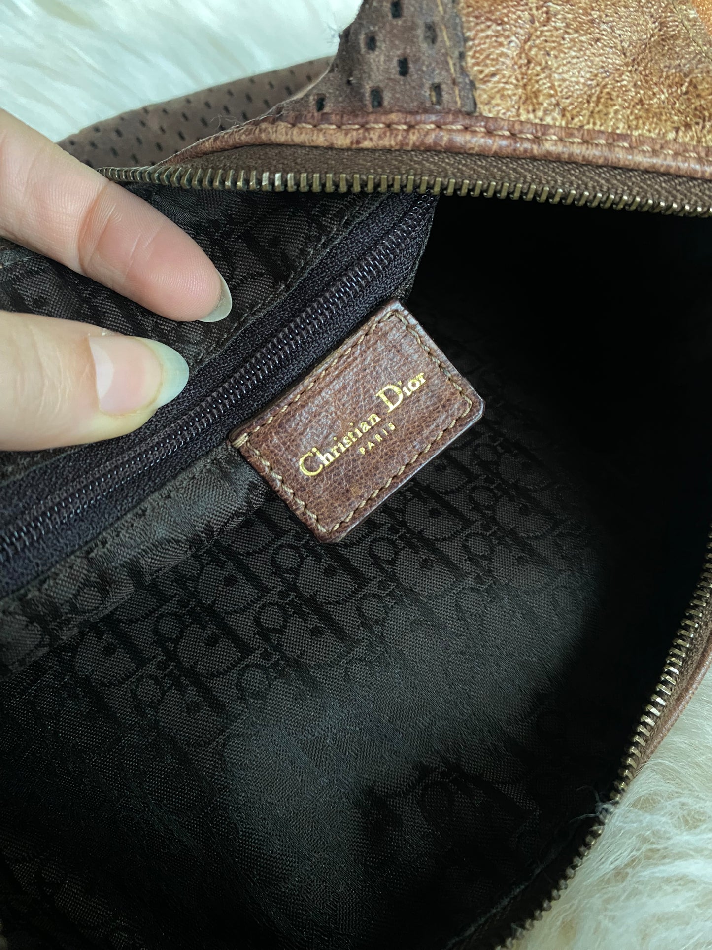 Dior Patchwork Shoulderbag Brown