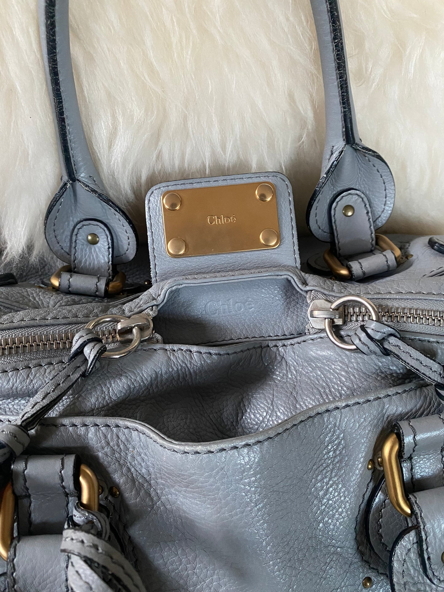 Chloé Paddington Shoulder Bag Blue (medium size)