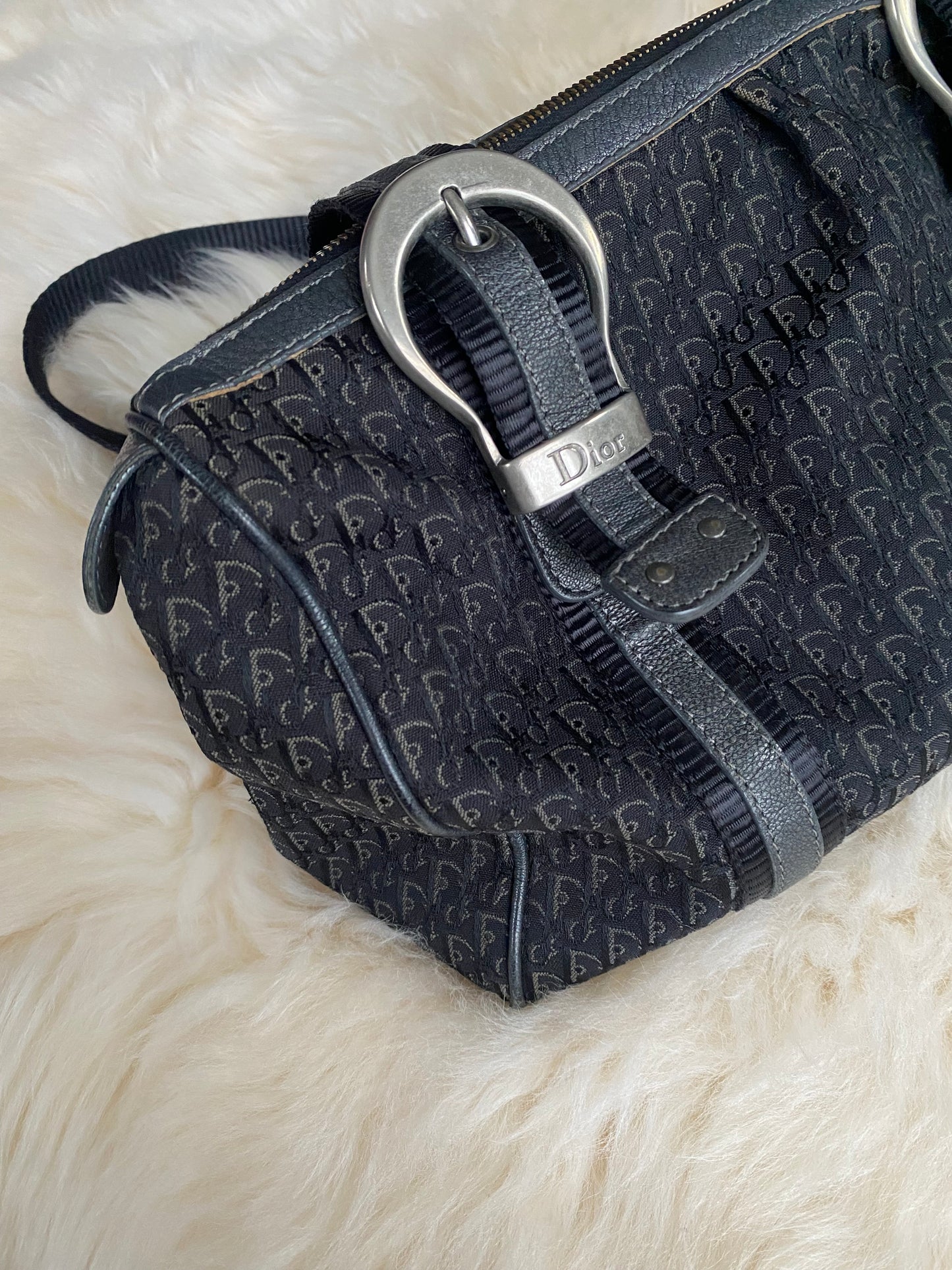 Dior Monogram Oblique Canvas Buckle Shoulderbag Black