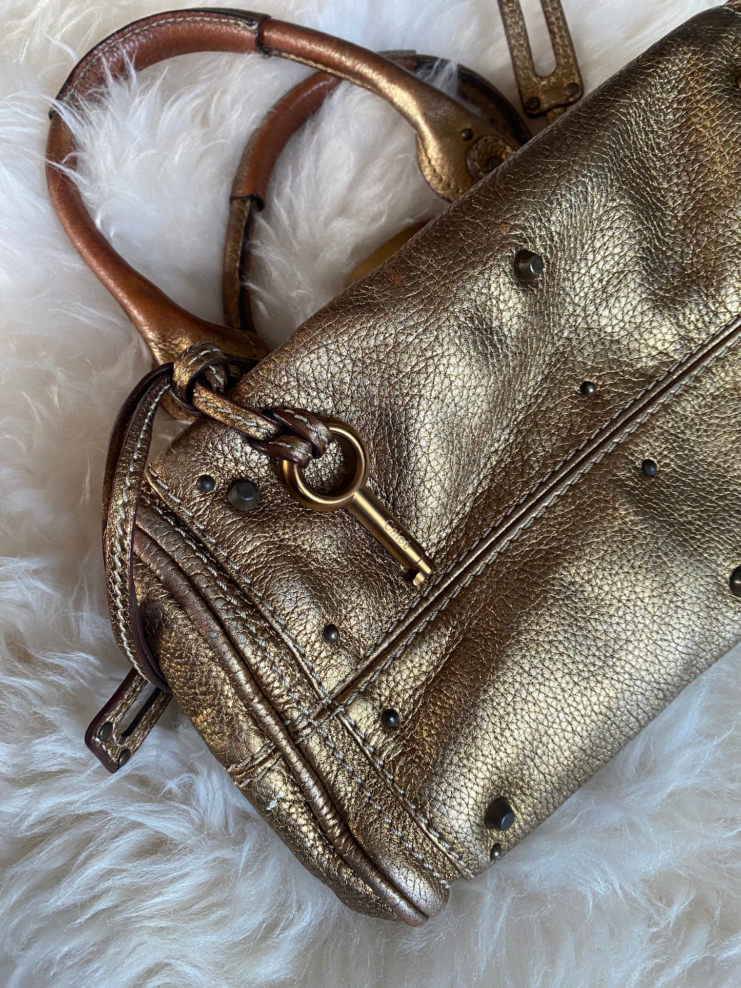 Chloe Paddington Mini Gold Metallic