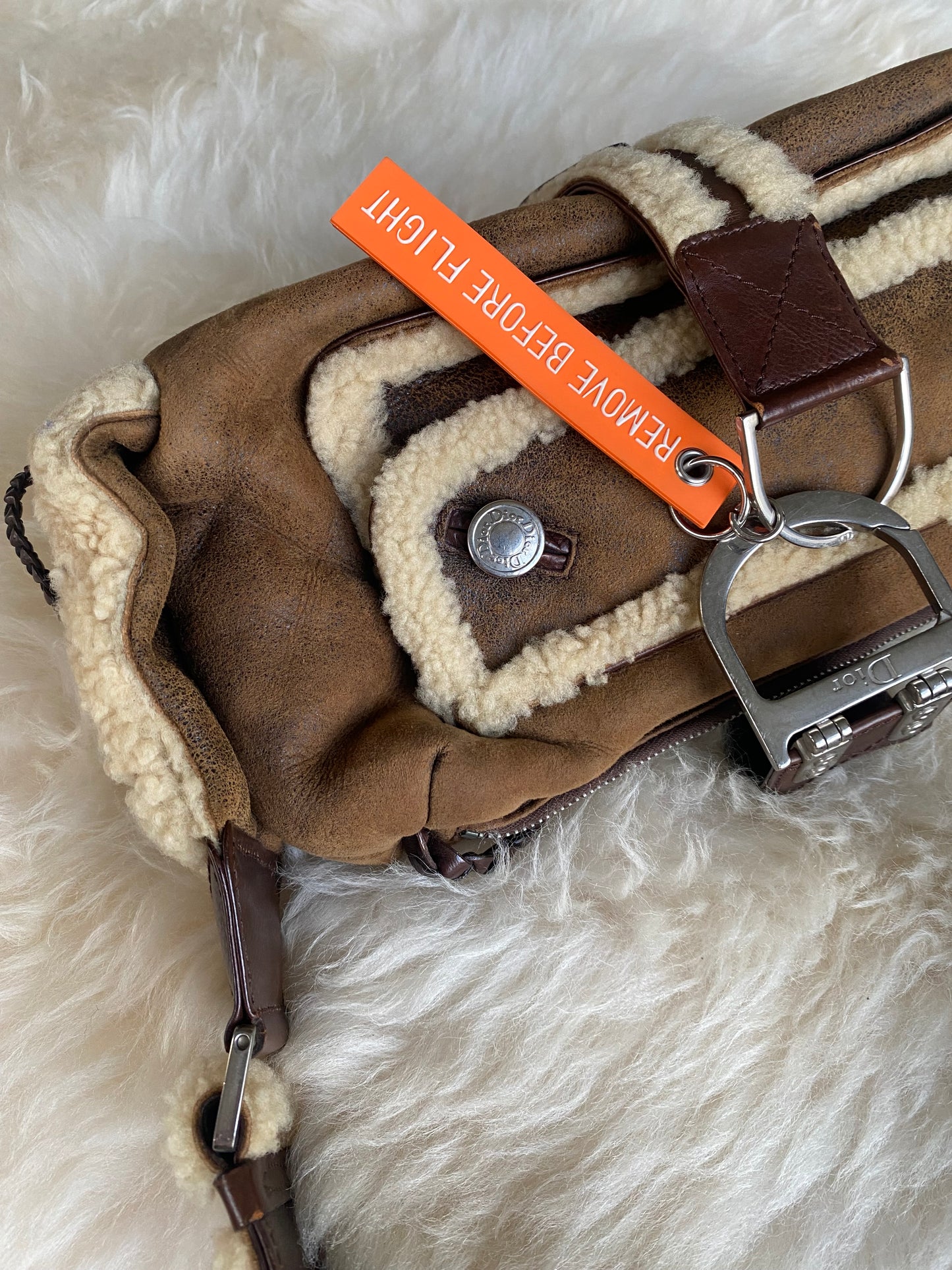 Dior Flight Shearling Bag