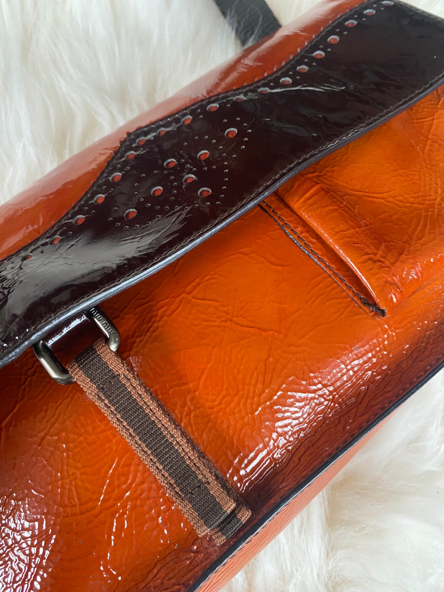 Miu Miu FW1999 Patent Leather & Mesh Shoulder Bag