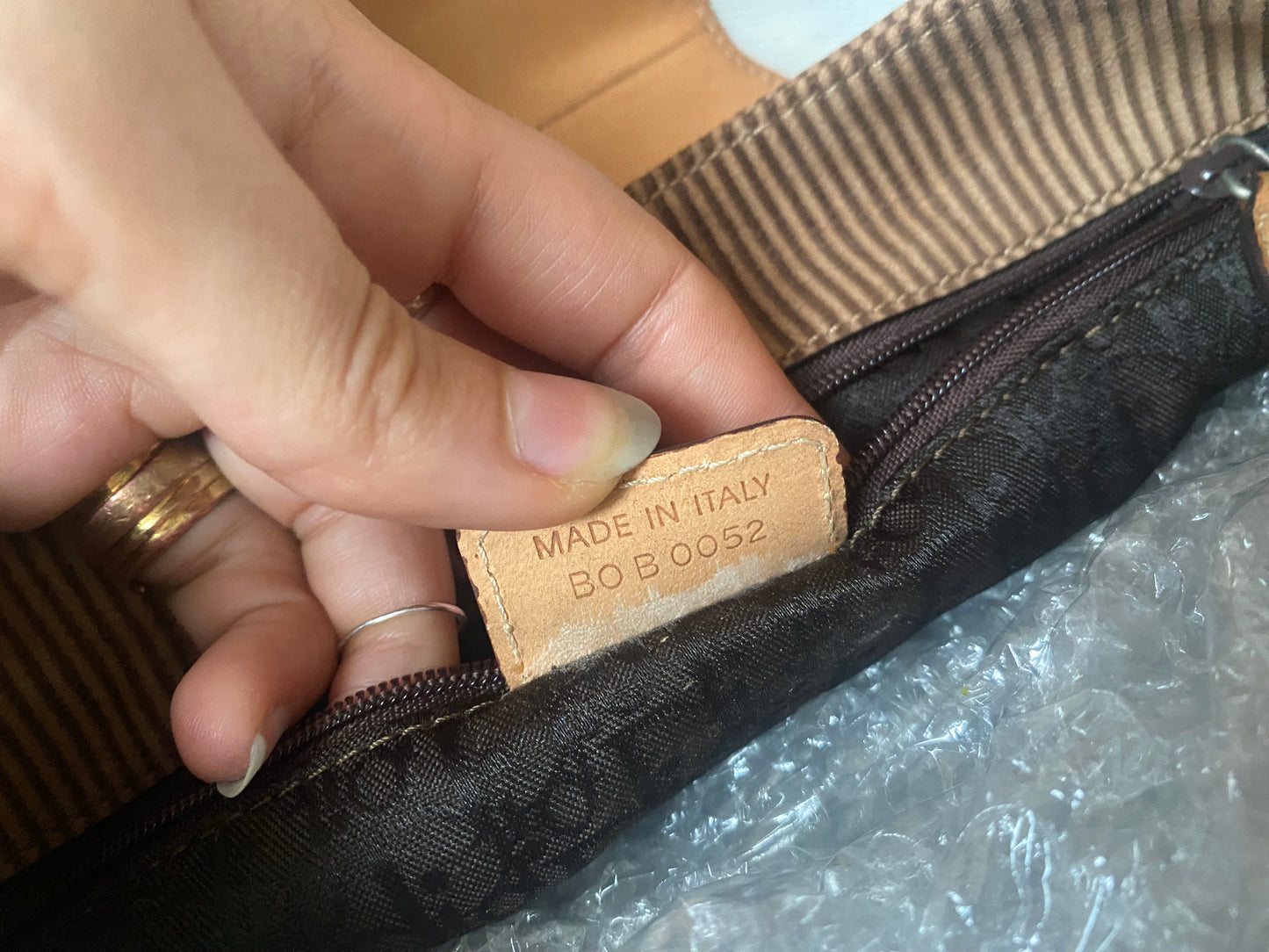 Christian Dior Corduroy Shoulder Bag Beige, Brown 2002