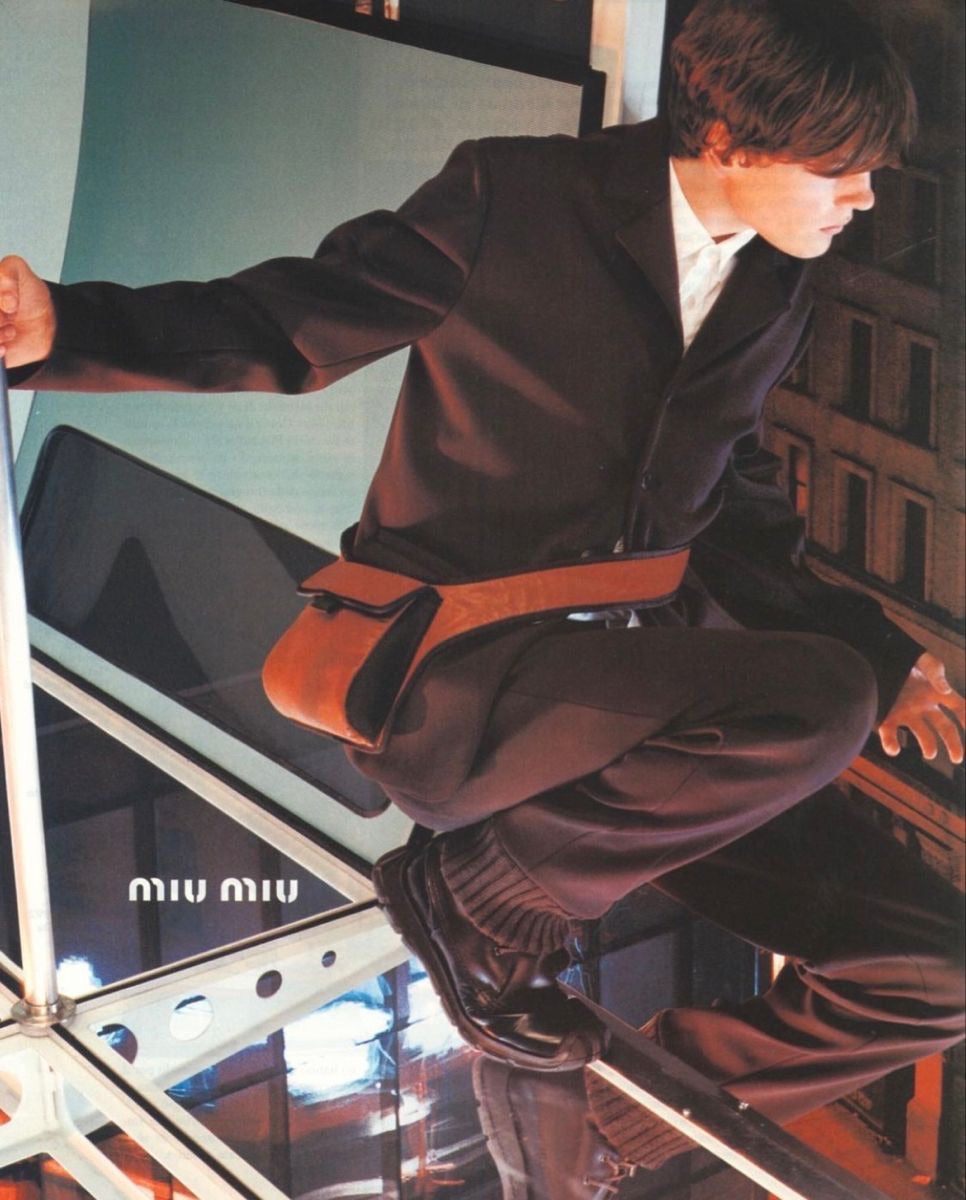 Miu Miu FW1999 Patent Leather & Mesh Shoulder Bag