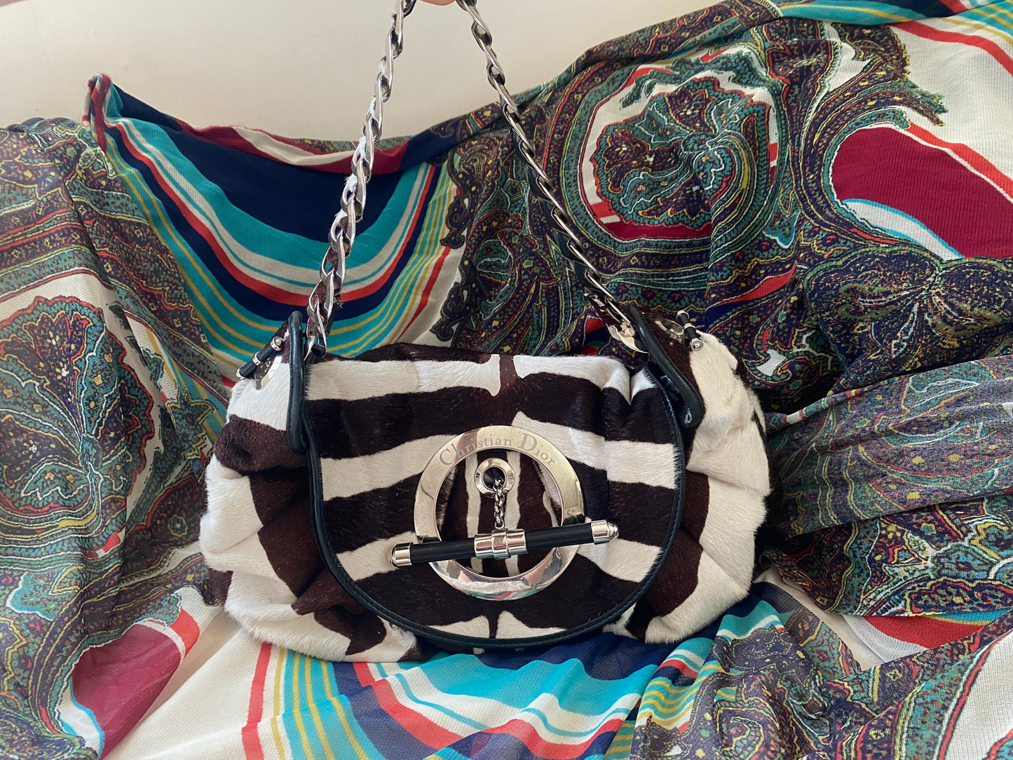 Christian Dior Pony Hair Zebra Jazz Club Satchel 2008