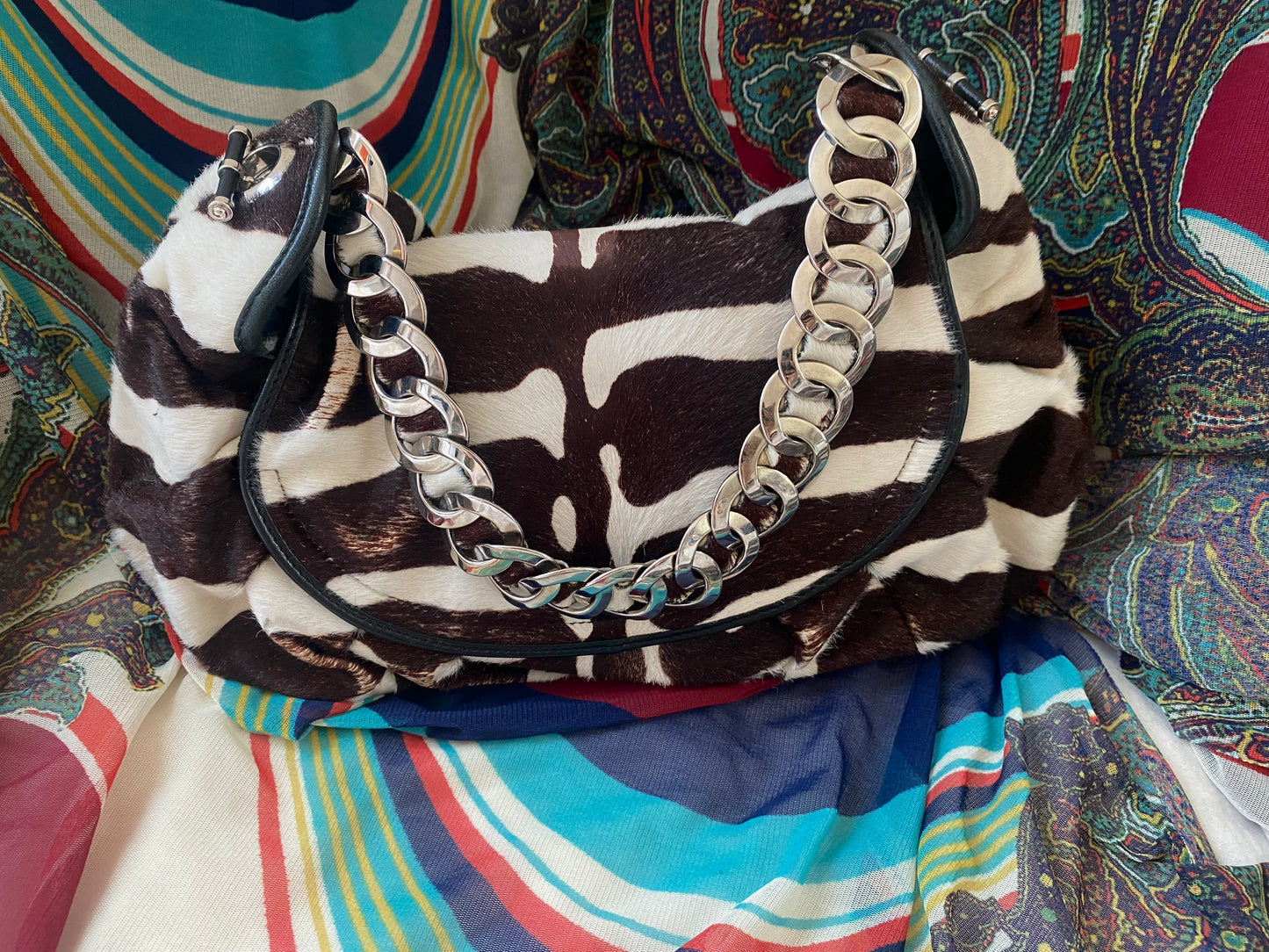 Christian Dior Pony Hair Zebra Jazz Club Satchel 2008